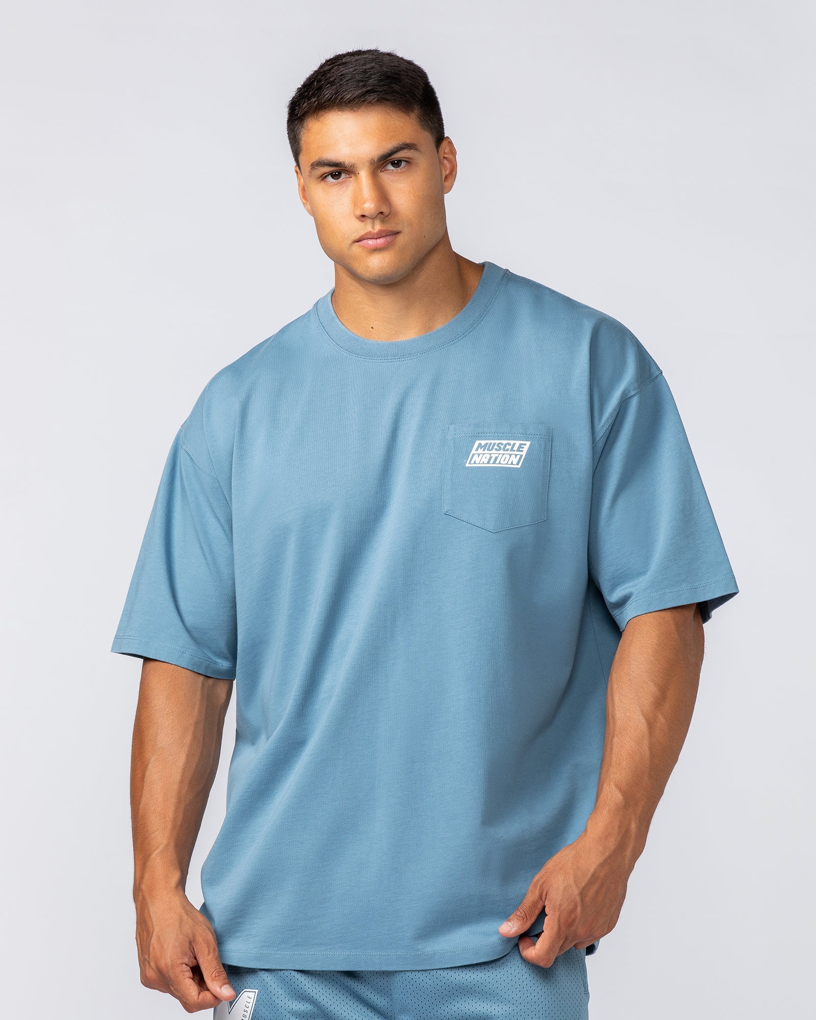 Oversized Pocket Pump Cover - Pale Thunder-T-Shirts-XS-092414PLTHNDR-XS-MNAPPRL40089-1-Muscle Nation