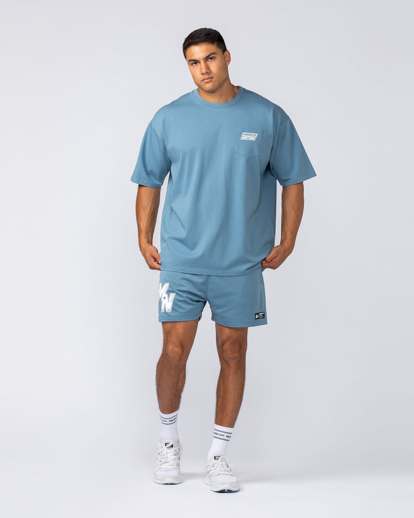 Oversized Pocket Pump Cover - Pale Thunder-T-Shirts-XS-092414PLTHNDR-XS-MNAPPRL40089-5-Muscle Nation