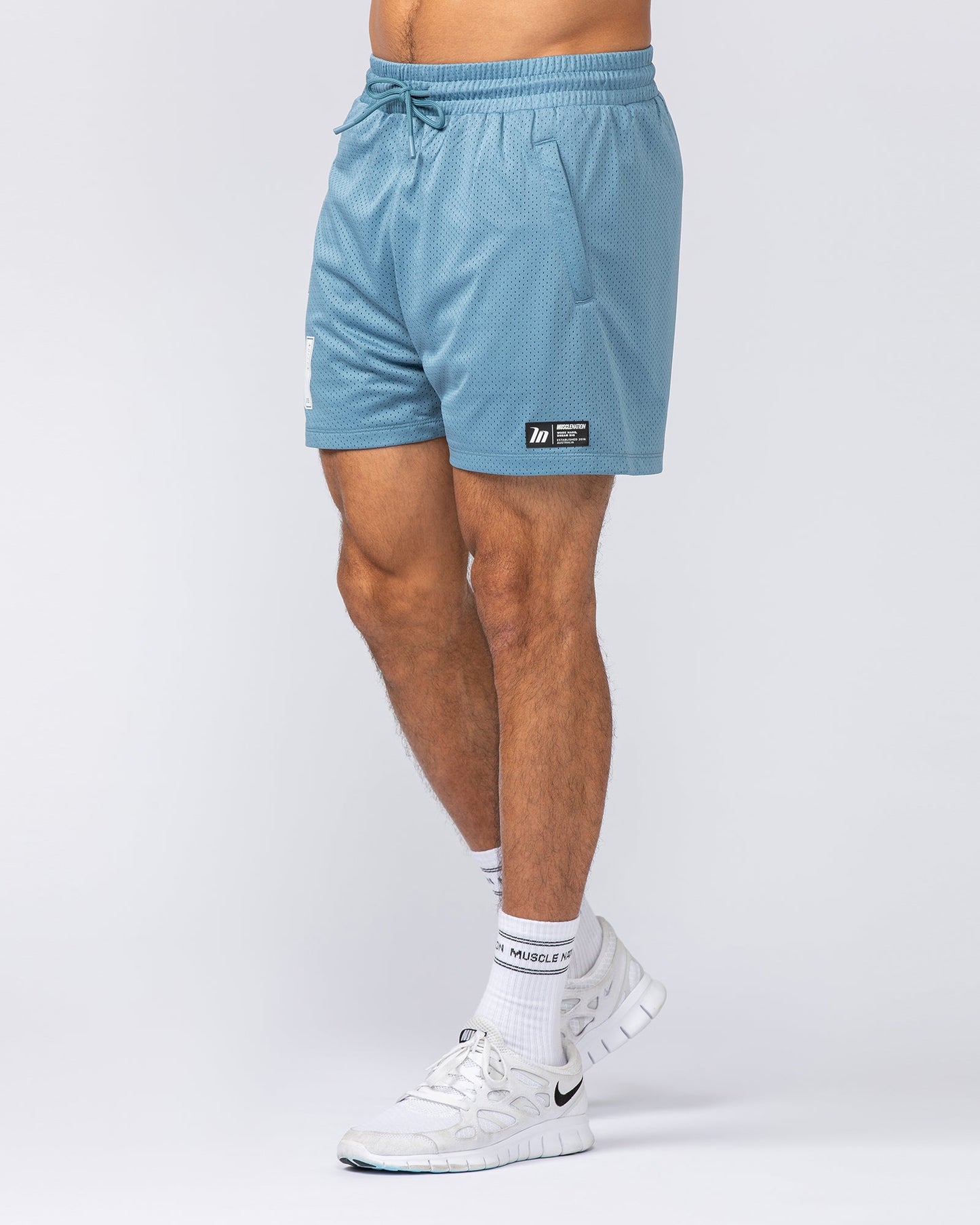 Throwback Lay Up 3.5" Shorts - Pale Thunder-Shorts-S-092415PLTHNDR-S-MNAPPRL40111-3-Muscle Nation