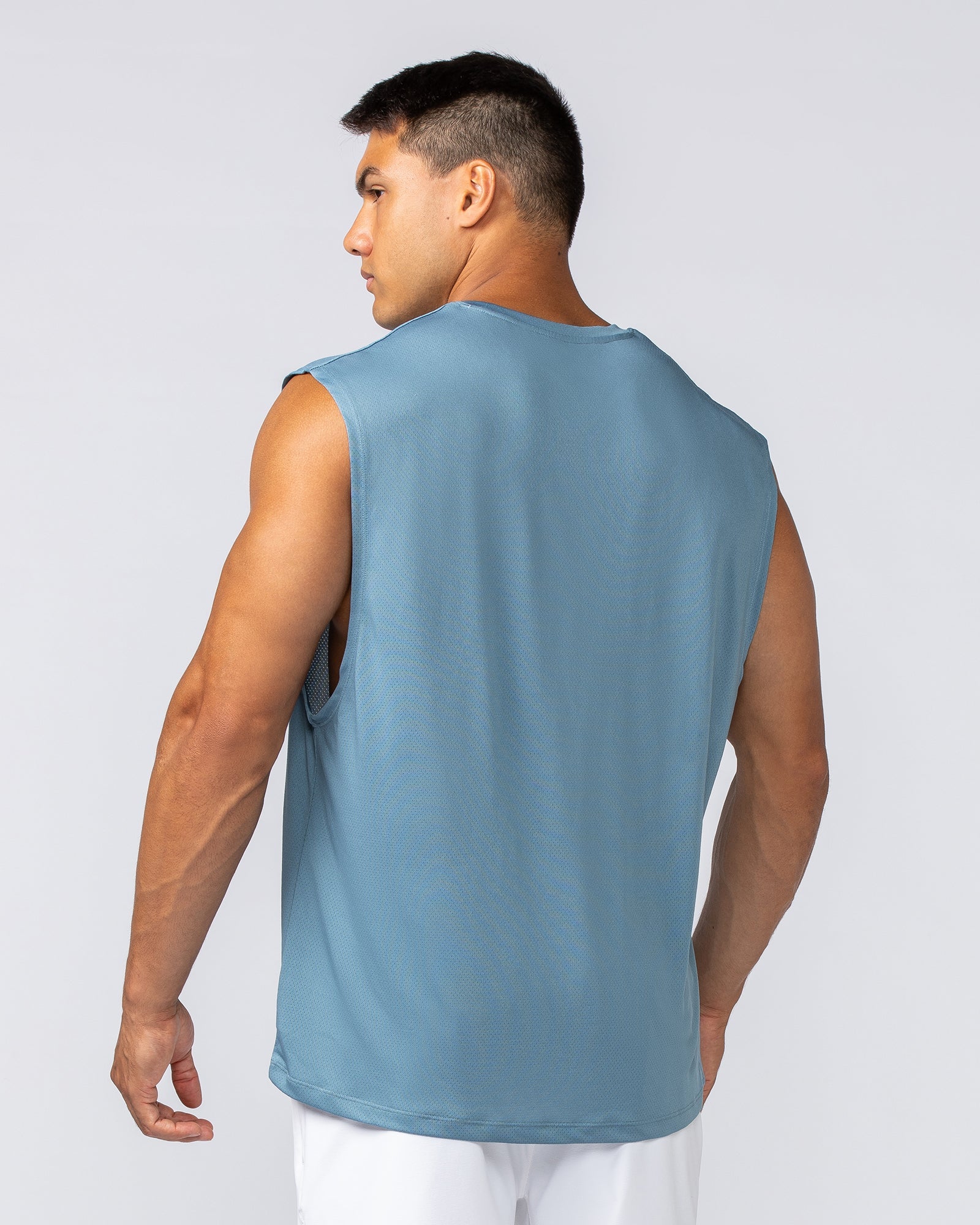 Relaxed Active Tank - Pale Thunder-Singlets & Tanks-S-092410PLTHNDR-S-MNAPPRL40017-3-Muscle Nation