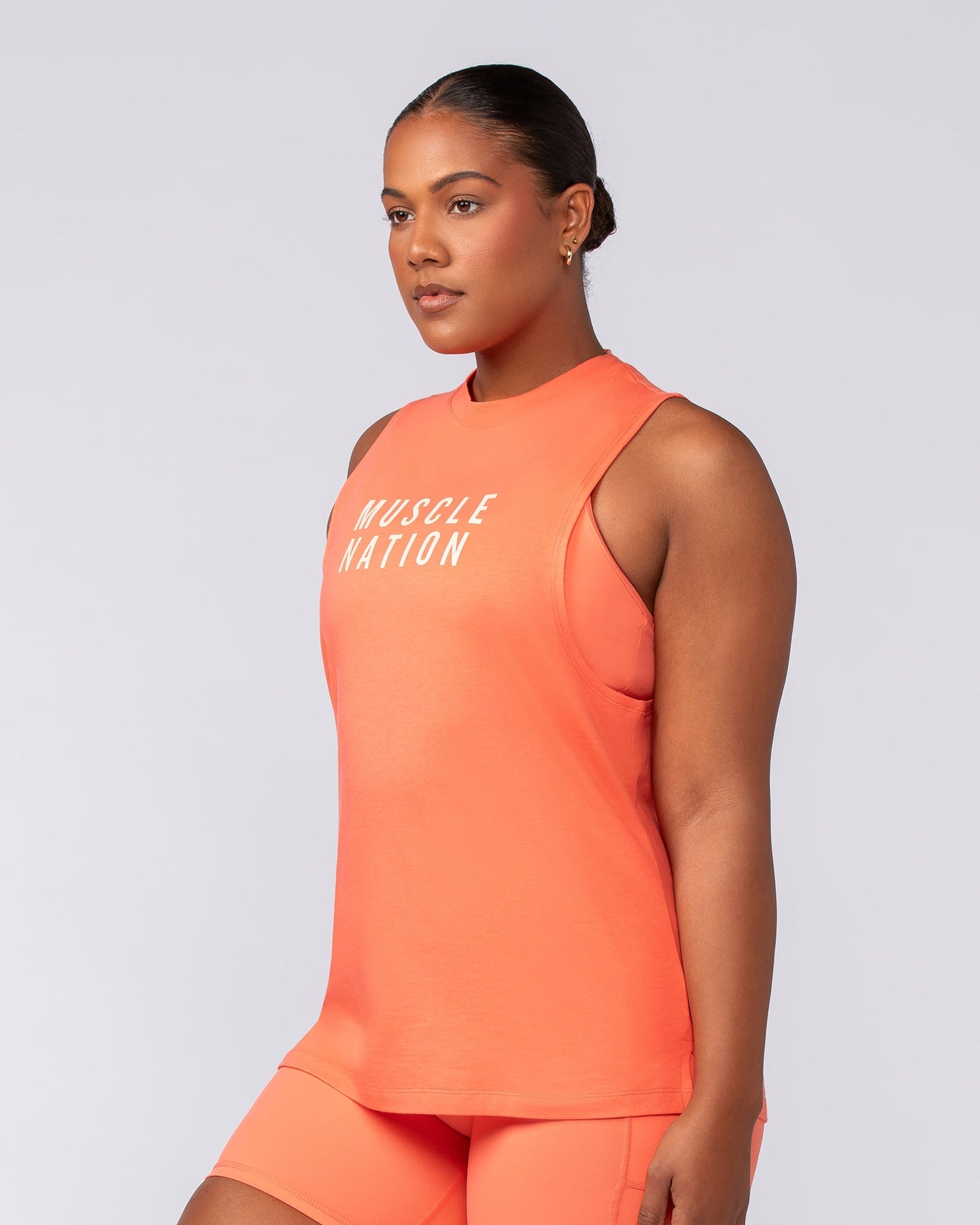 Essential Training Tank - Hot Coral-Singlets & Tanks-XXS-092407HTCORL-XXS-MNAPPRL40365-2-Muscle Nation
