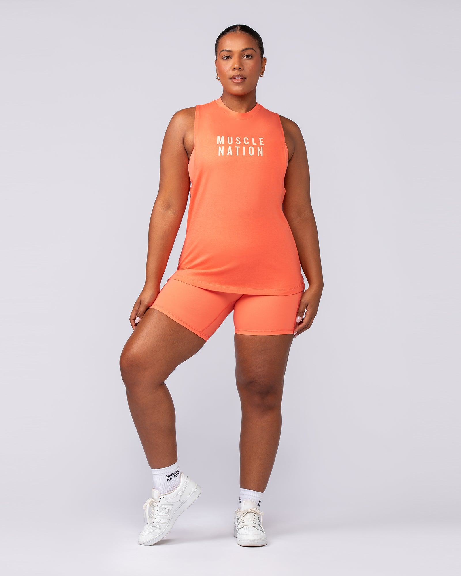 Essential Training Tank - Hot Coral-Singlets & Tanks-XXS-092407HTCORL-XXS-MNAPPRL40365-5-Muscle Nation