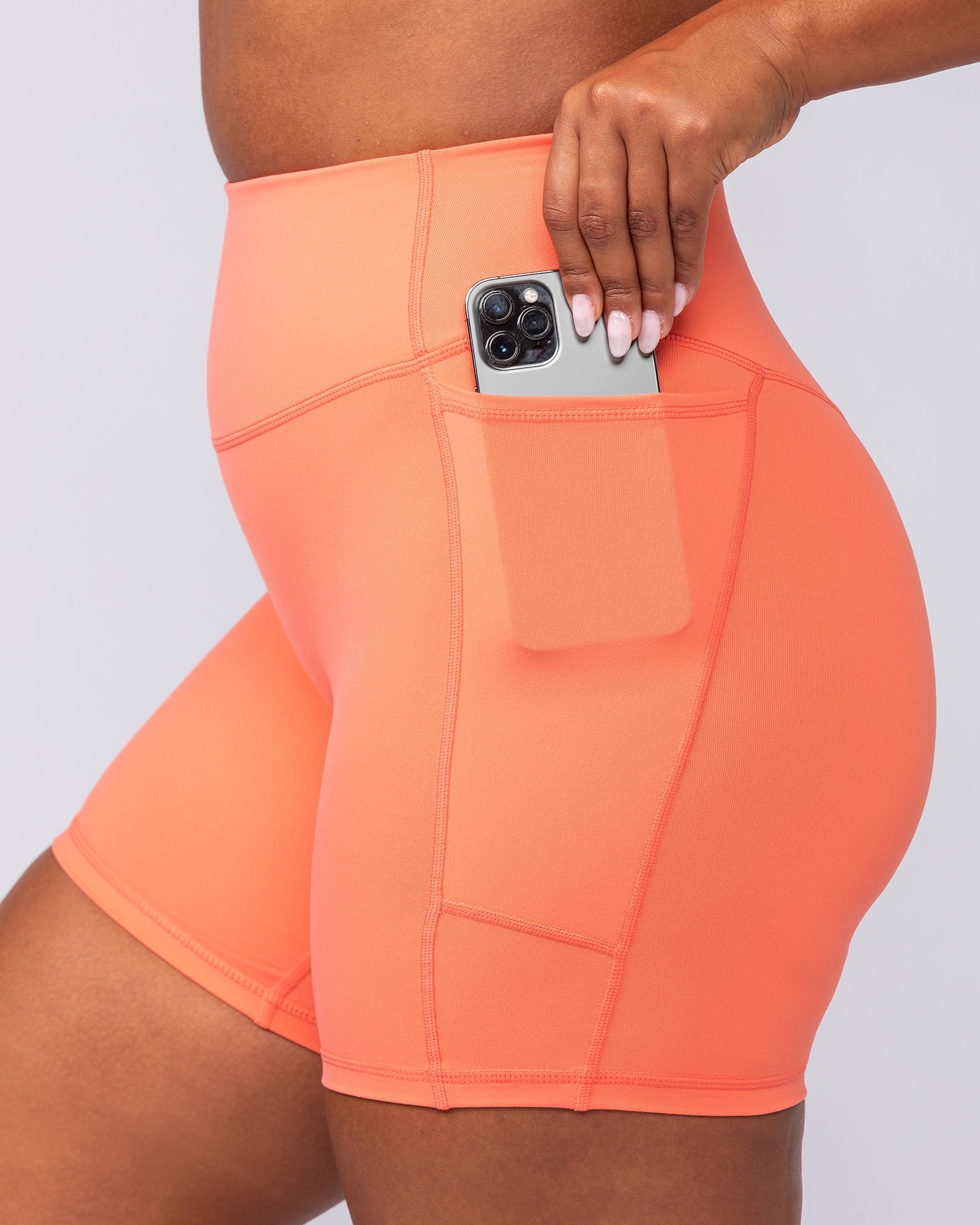 Agility Pocket Bike Shorts - Hot Coral-Shorts-XXS-092405HTCORL-XXS-MNAPPRL40284-1-Muscle Nation