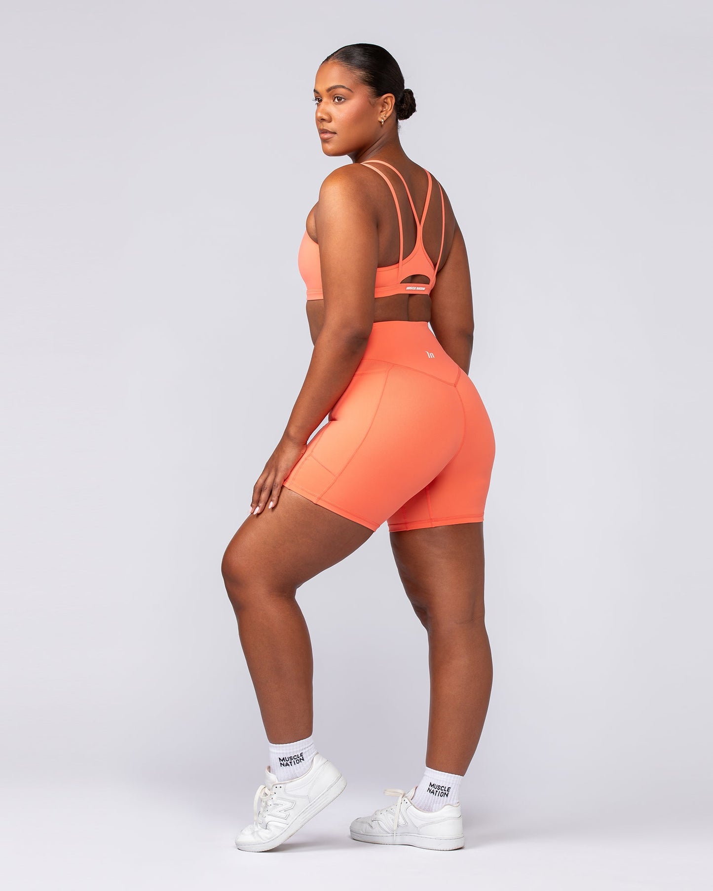 Agility Pocket Bike Shorts - Hot Coral-Shorts-XXS-092405HTCORL-XXS-MNAPPRL40284-6-Muscle Nation