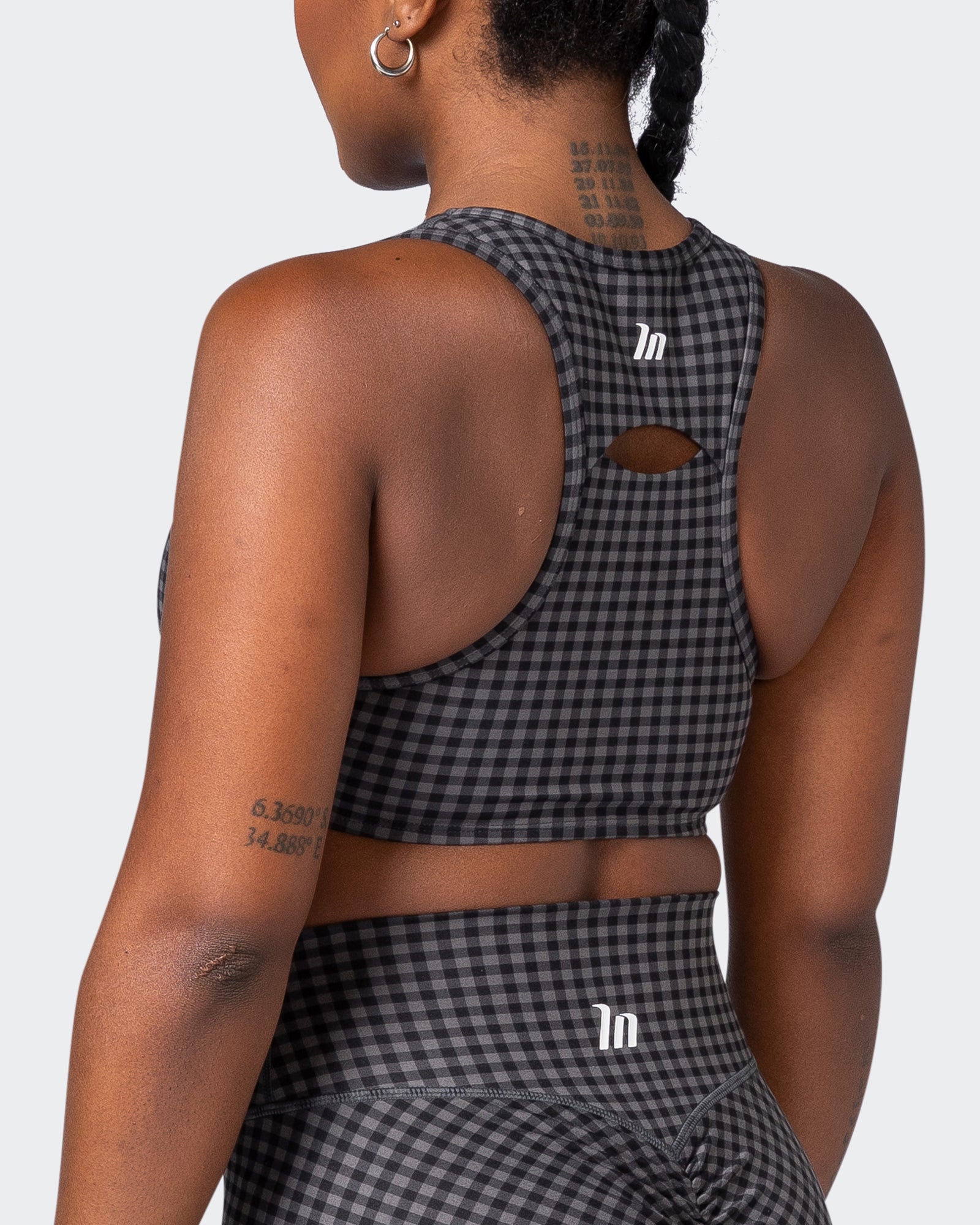 All Rounder Bra - Monochrome Check Print-Sports Bras-XS-092207MONCHPR-XS-MNAPPRL20908-5-Muscle Nation