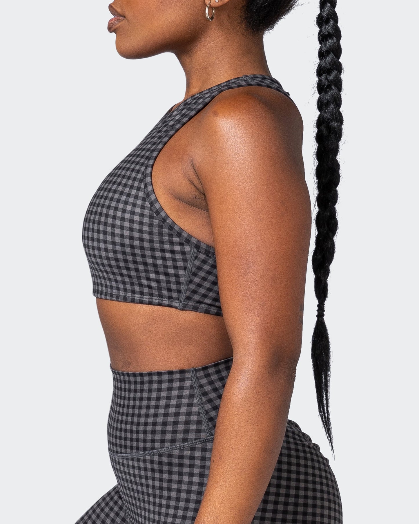 All Rounder Bra - Monochrome Check Print-Sports Bras-XS-092207MONCHPR-XS-MNAPPRL20908-4-Muscle Nation