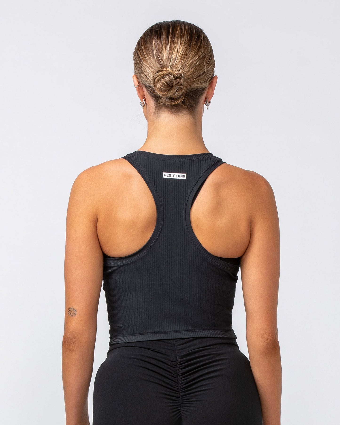 Rib Staple Cropped Tank - Black-Singlets & Tanks-XXS-082432BLK-XXS-MNAPPRL32388-5-Muscle Nation