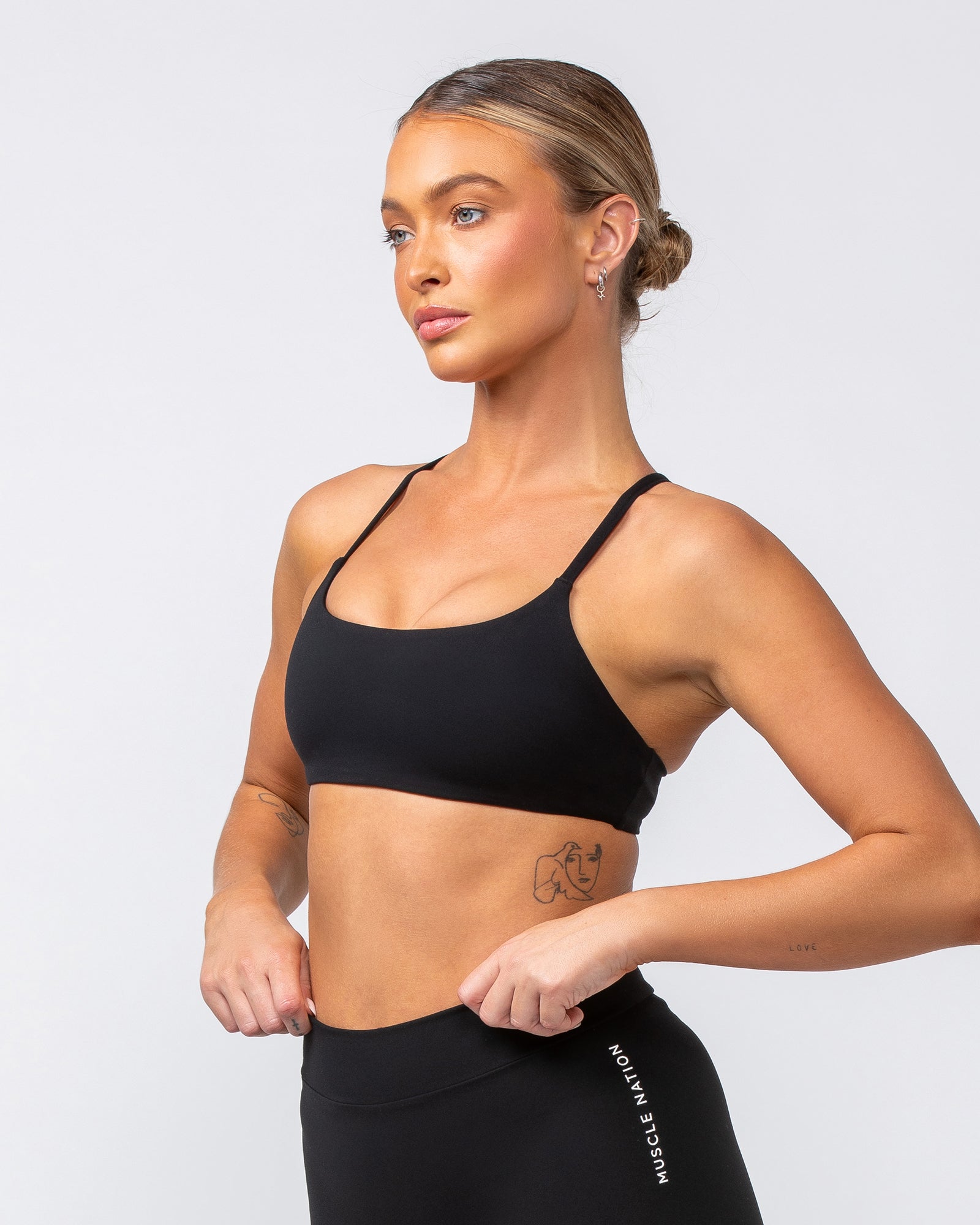 Socialite Bralette - Black-Bralettes-XXS-082416BLK-XXS-MNAPPRL31986-3-Muscle Nation