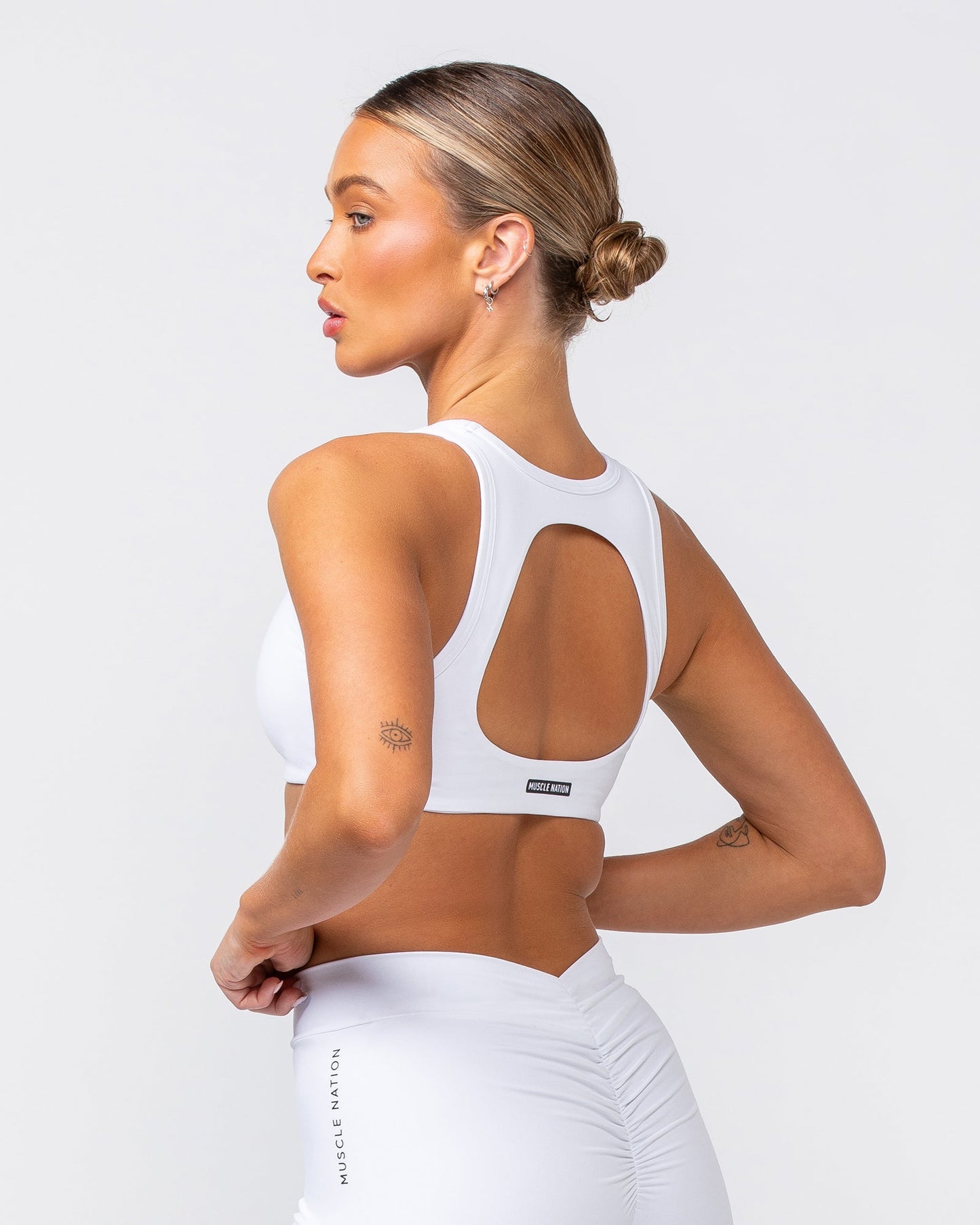Contrast Bralette - White-Bralettes-XS-082417WHT-XS-MNAPPRL32080-3-Muscle Nation