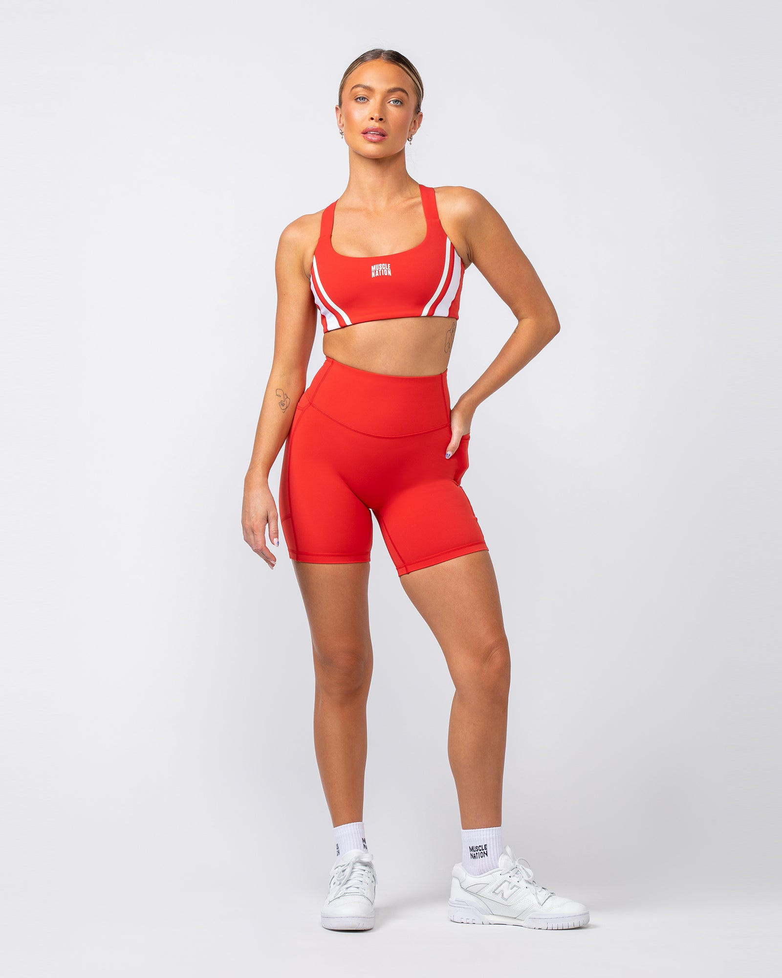 Precision Bra - Crimson / White-Sports Bras-XXS-082418CRIWHT-XXS-MNAPPRL32097-6-Muscle Nation