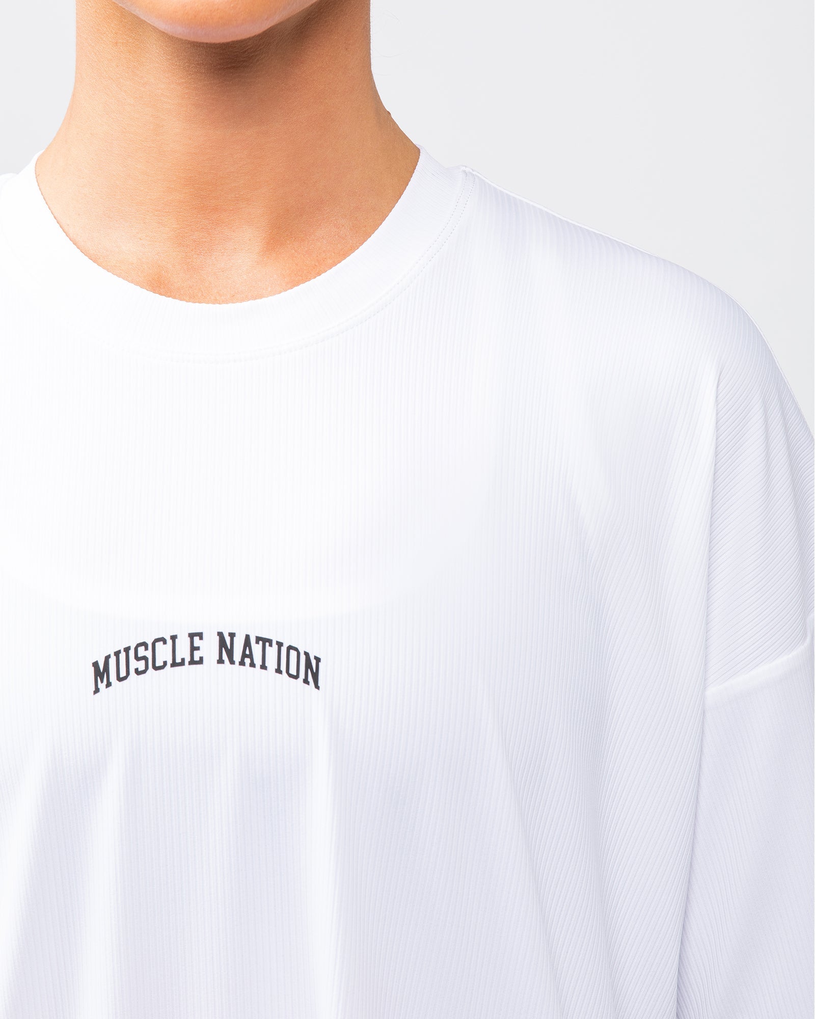 Relaxed Rib Training Tee - White-T-Shirts-XXS-082424WHT-XXS-MNAPPRL32271-2-Muscle Nation