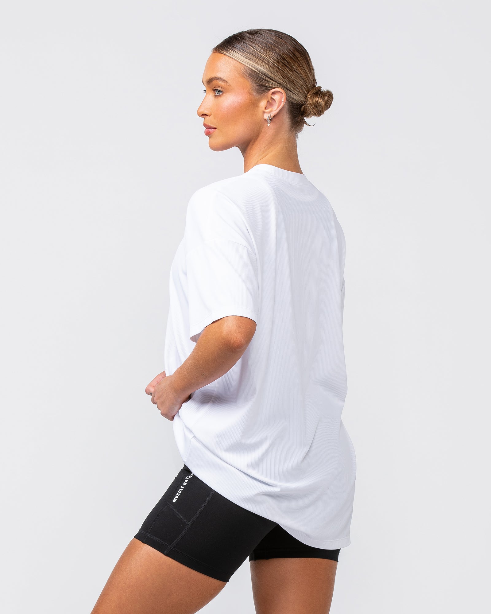 Relaxed Rib Training Tee - White-T-Shirts-XXS-082424WHT-XXS-MNAPPRL32271-4-Muscle Nation