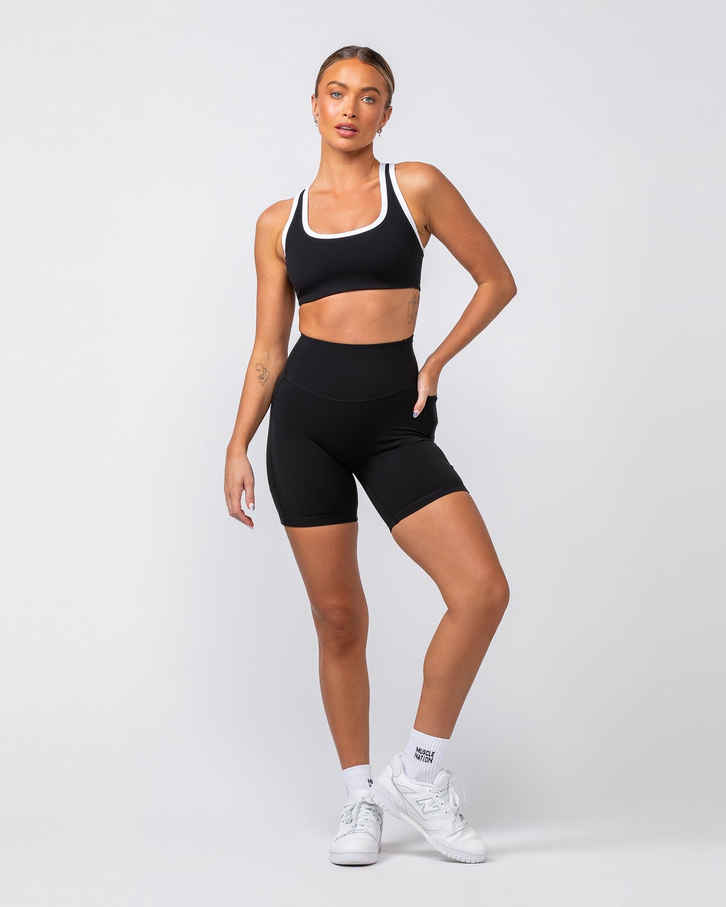 Contrast Bralette - Black-Bralettes-XS-082417BLK-XS-MNAPPRL32040-6-Muscle Nation