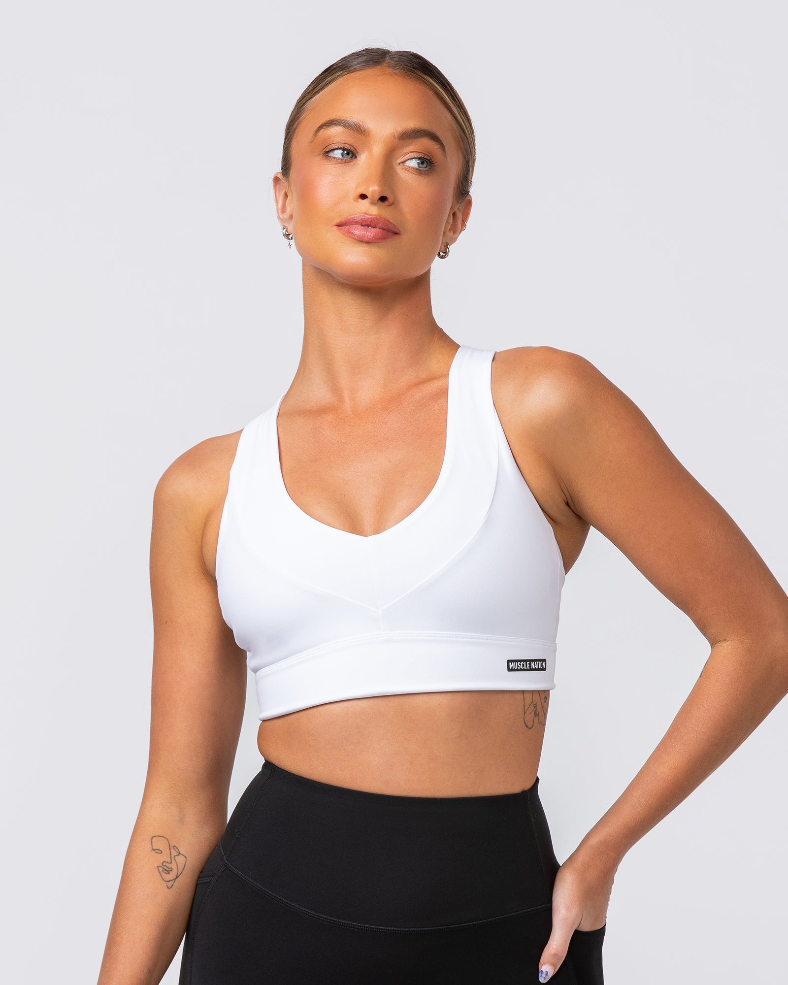 Scope Bra - White-Sports Bras-XXS-082419WHT-XXS-MNAPPRL32142-2-Muscle Nation