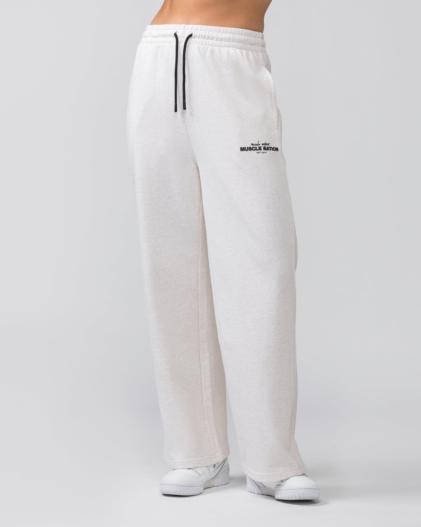 Timeless Wide Leg Trackies - Dew Marl-Bottoms-XXS-022455DEWMRL-XXS-MNAPPRL31077-1-Muscle Nation