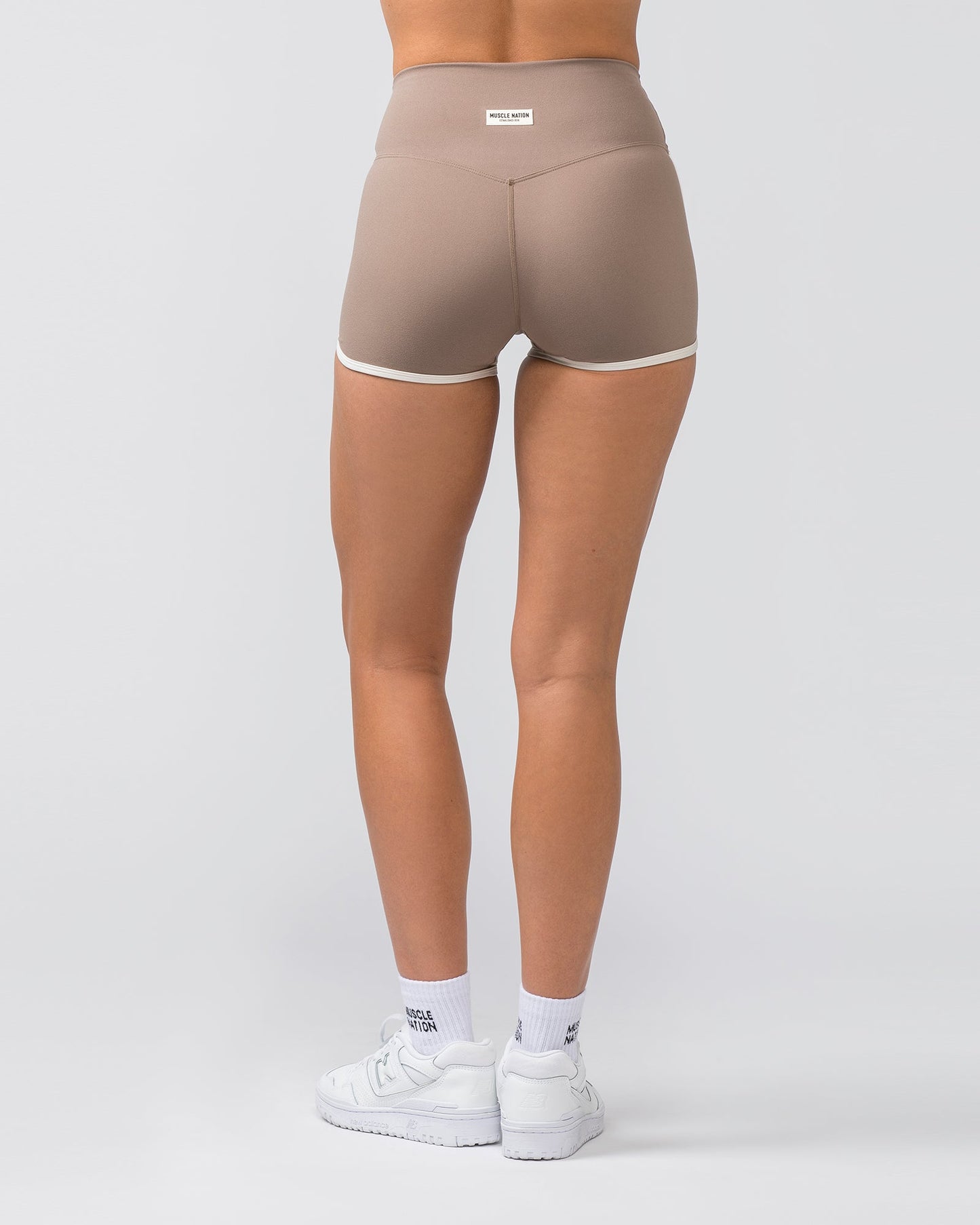 Retro Everyday Shorty Shorts - Mushroom-Shorts-XXS-022450MUSHRM-XXS-MNAPPRL29526-4-Muscle Nation
