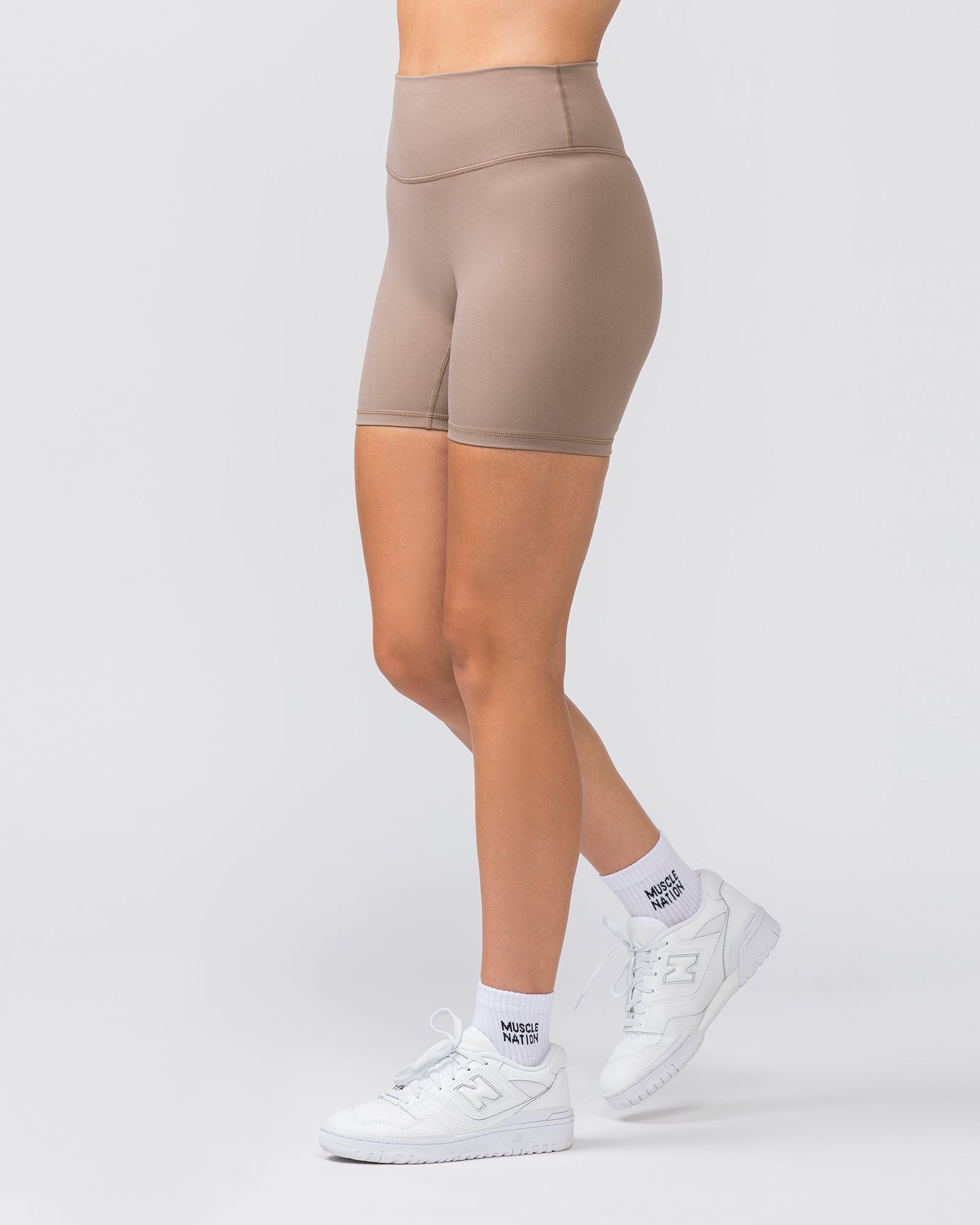 Zero Rise Everyday Bike Shorts - Mushroom-Shorts-XXS-022451MUSHRM-XXS-MNAPPRL29553-3-Muscle Nation