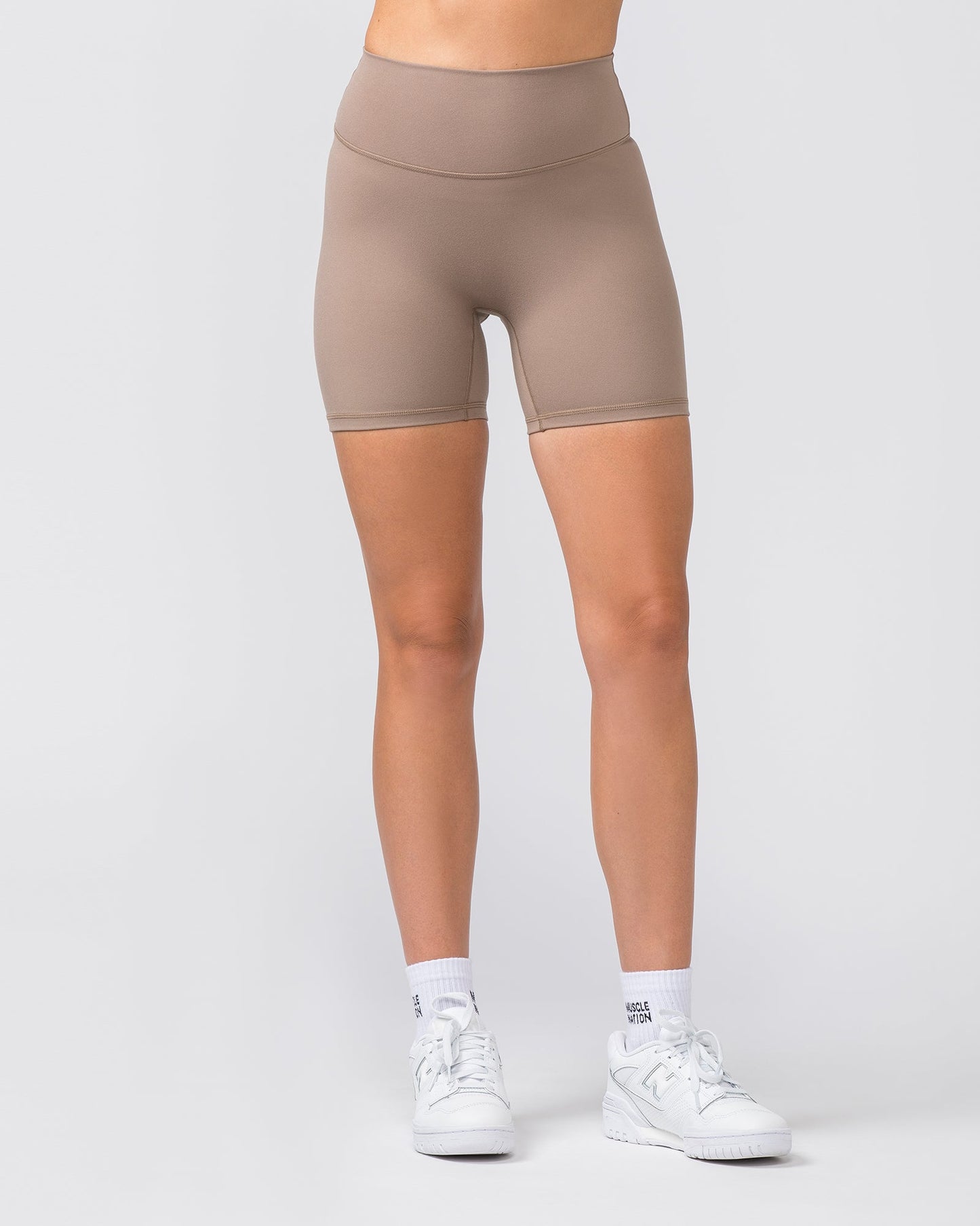Zero Rise Everyday Bike Shorts - Mushroom-Shorts-XXS-022451MUSHRM-XXS-MNAPPRL29553-2-Muscle Nation