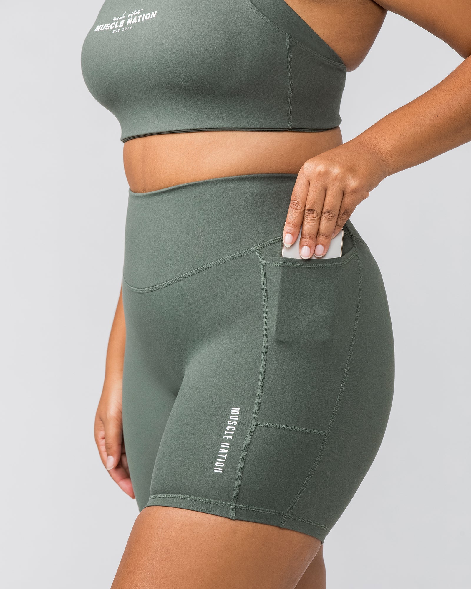Everyday Pocket Bike Shorts - Eucalyptus-Shorts-XXS-032404EUYPTS-XXS-MNAPPRL29905-2-Muscle Nation