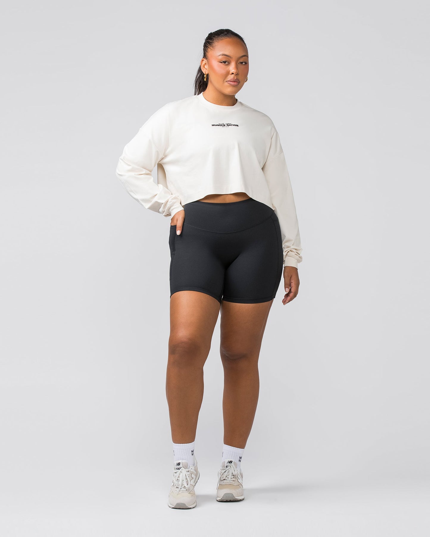 Pace Cropped Long Sleeve Tee - Dew-Long Sleeve T-Shirts-XXS-022458DEW-XXS-MNAPPRL31104-5-Muscle Nation