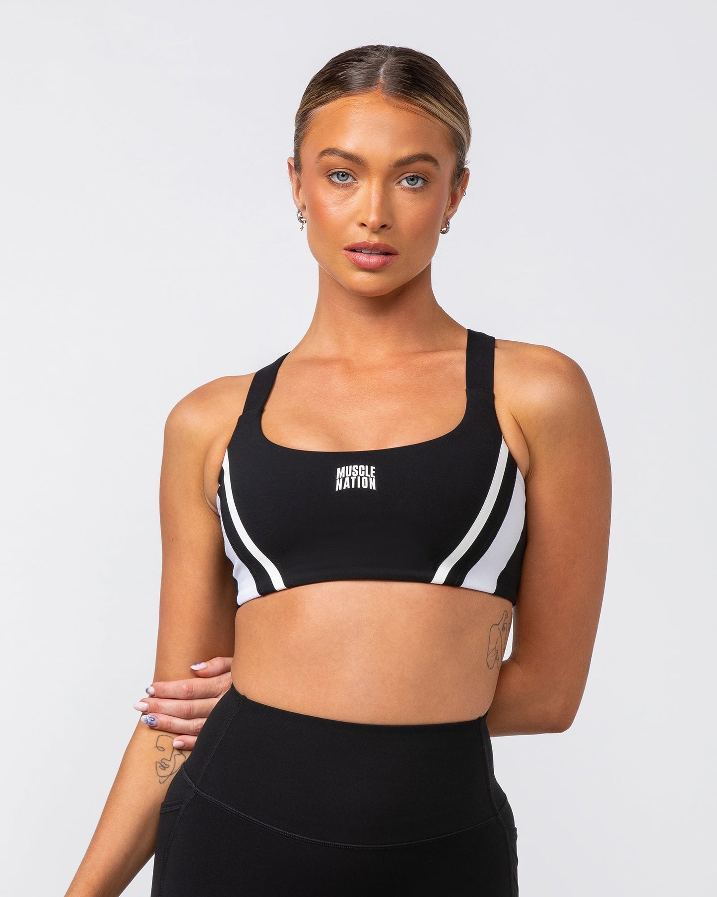 Precision Bra - Black / White-Sports Bras-XXS-082418BLKWHT-XXS-MNAPPRL32088-2-Muscle Nation