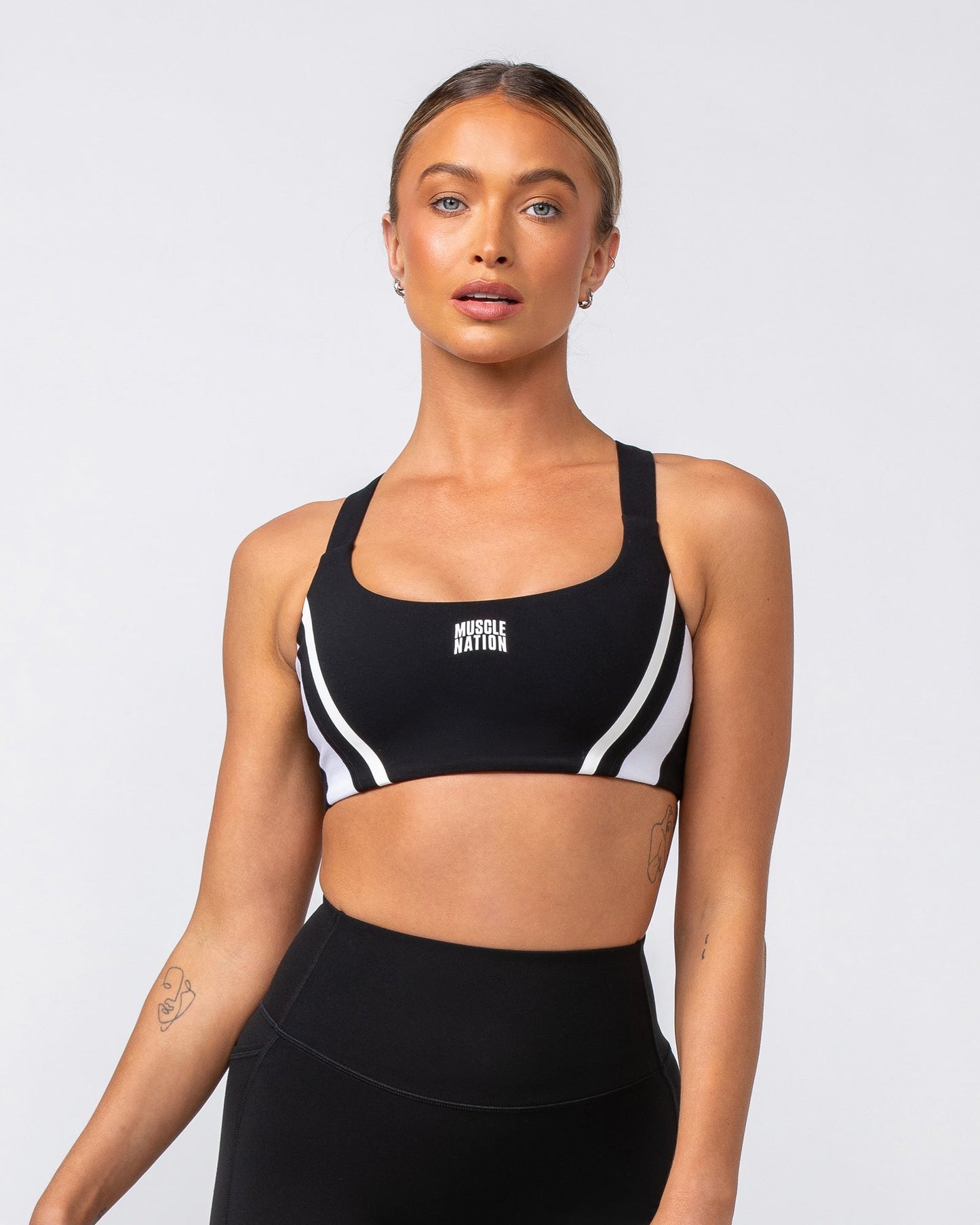 Precision Bra - Black / White-Sports Bras-XXS-082418BLKWHT-XXS-MNAPPRL32088-3-Muscle Nation