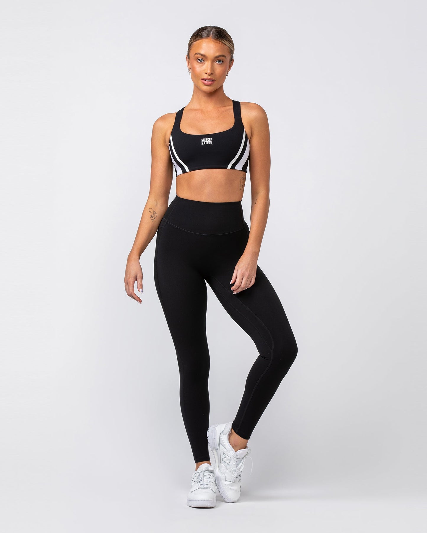 Precision Bra - Black / White-Sports Bras-XXS-082418BLKWHT-XXS-MNAPPRL32088-7-Muscle Nation