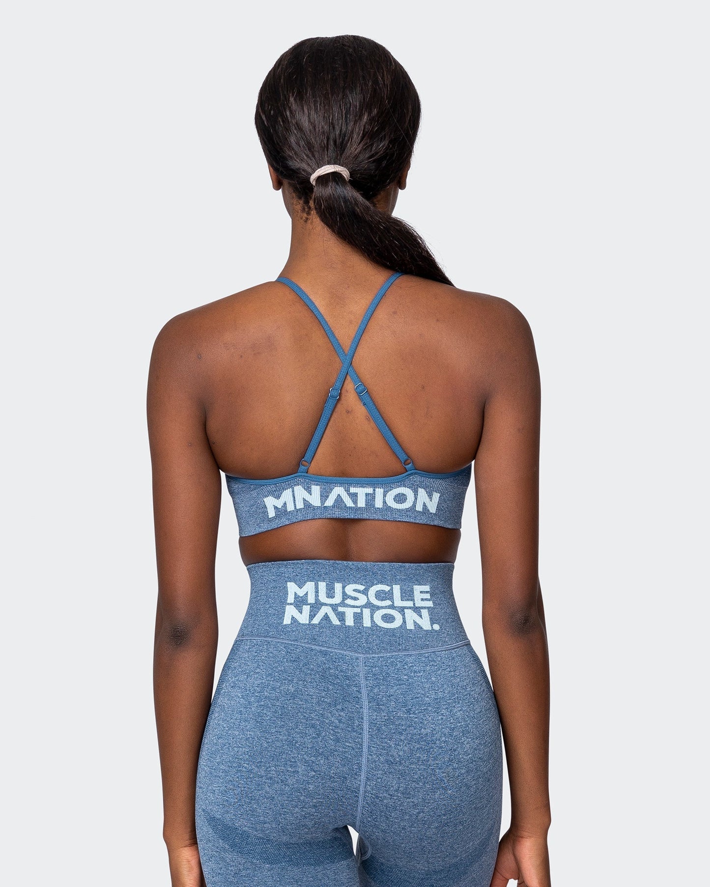 All Day Strap Seamless Bra - Navy Marl-Sports Bras-XS-MNAPPRL9210-MNAPPRL9210-13-Muscle Nation