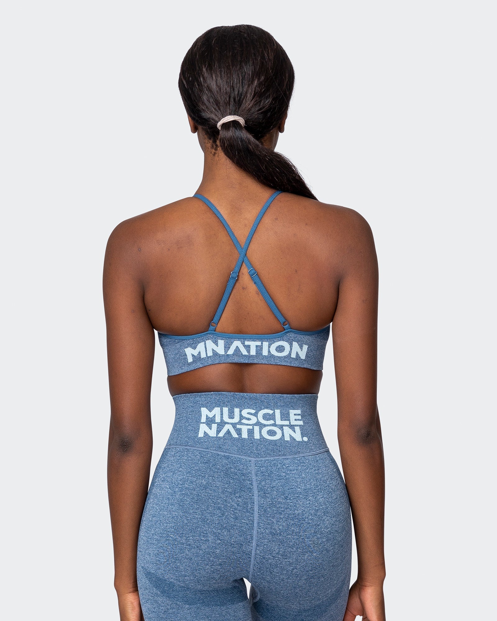 All Day Strap Seamless Bra - Navy Marl-Sports Bras-XS-MNAPPRL9210-MNAPPRL9210-13-Muscle Nation