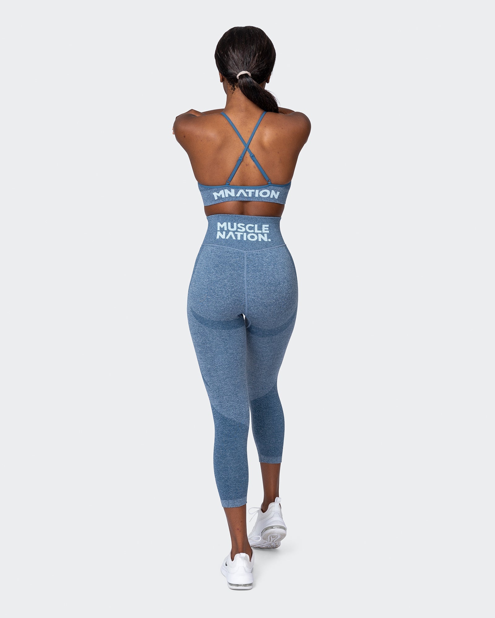 All Day Strap Seamless Bra - Navy Marl-Sports Bras-XS-MNAPPRL9210-MNAPPRL9210-17-Muscle Nation