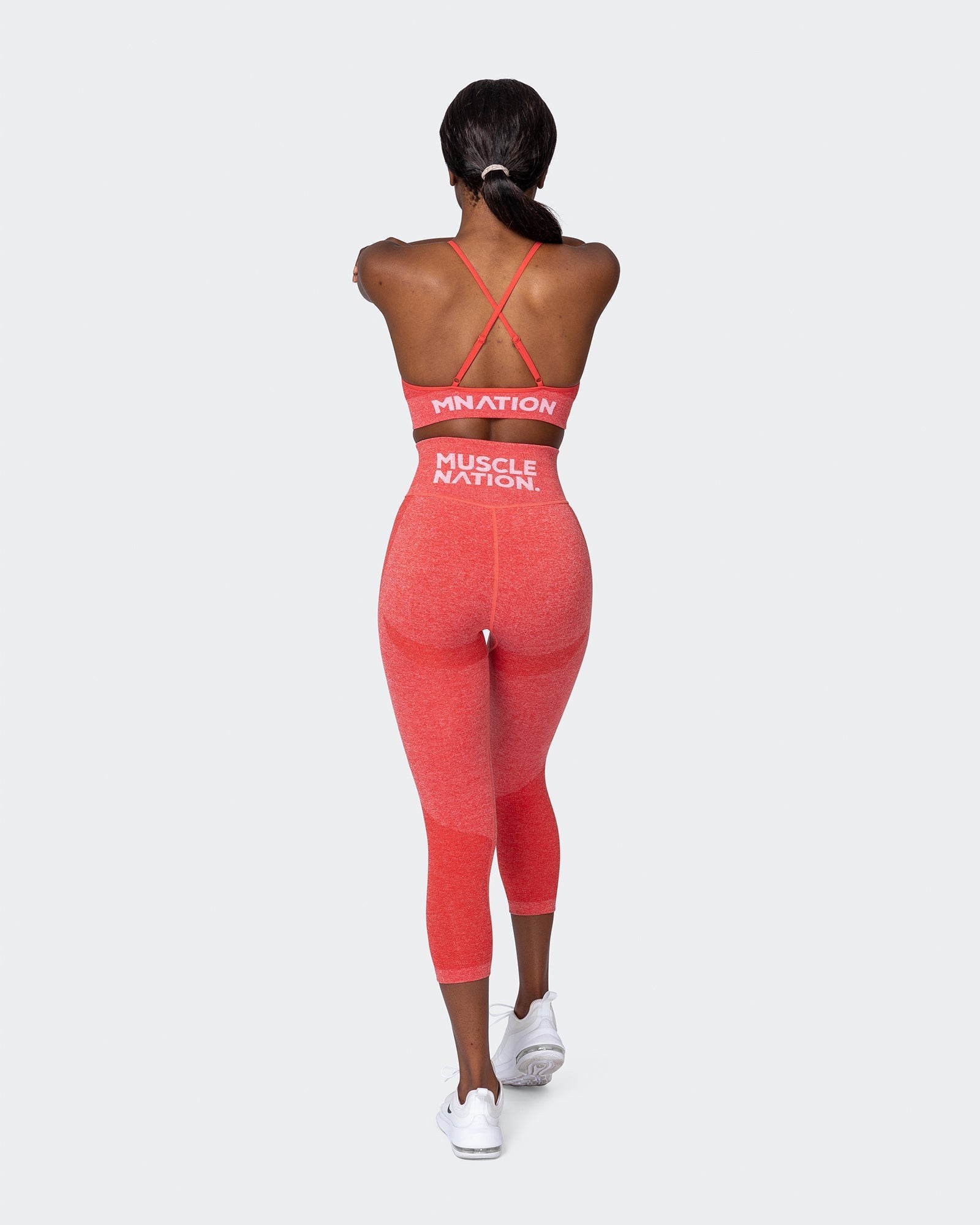 All Day Strap Seamless Bra - Poppy Marl-Sports Bras-XS-MNAPPRL9222-MNAPPRL9222-10-Muscle Nation