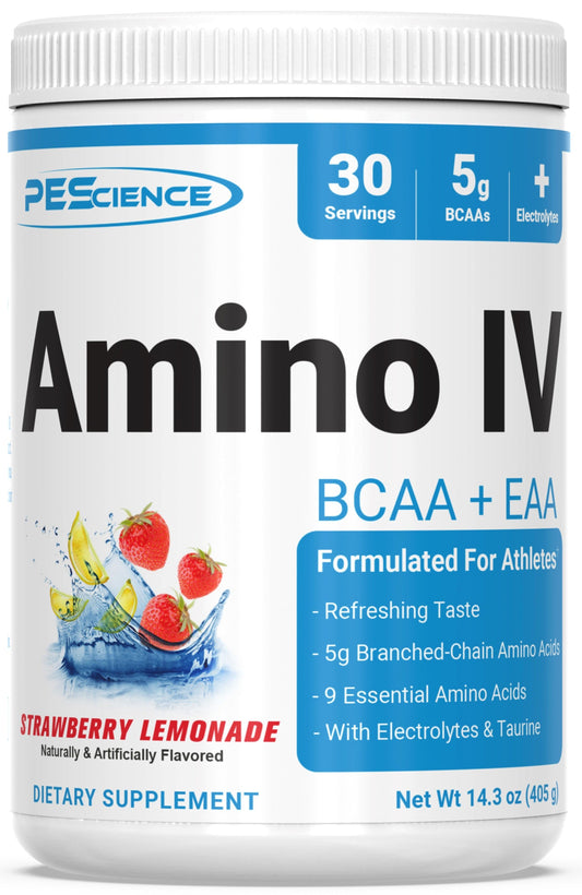PEScience Amino IV BCAAs + EAAs Strawberry Lemonade 30
