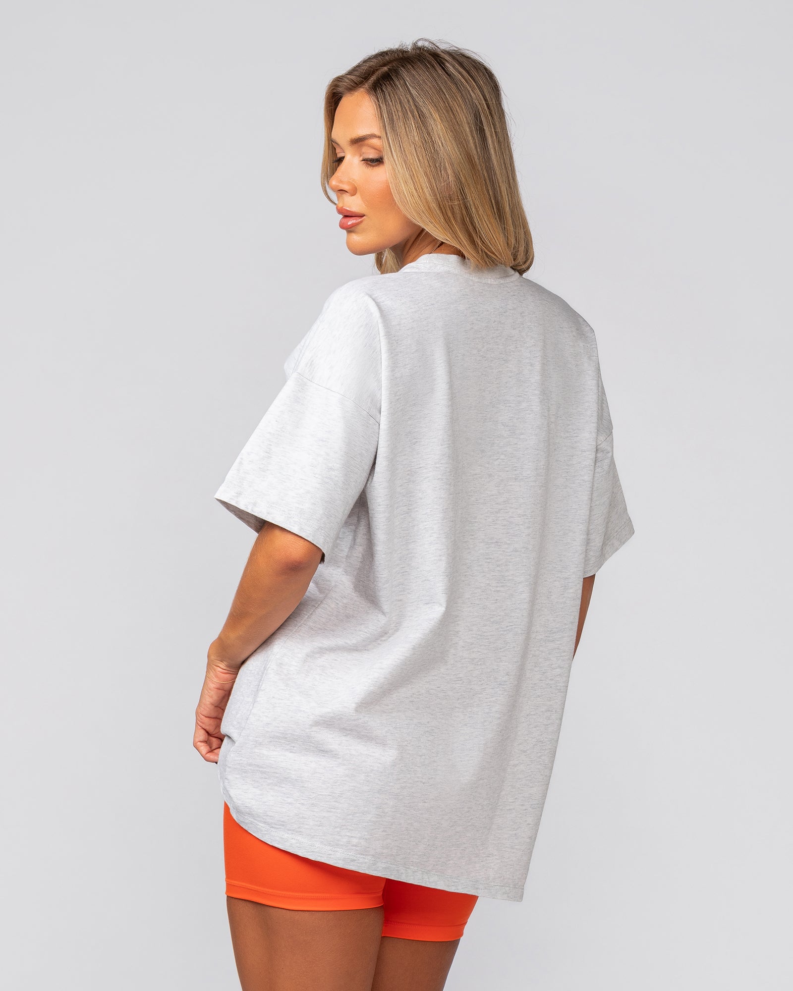 Athletics Oversized Tee - Snow Grey Marl-T-Shirts-XXS-022539SNGRYMR-XXS-MNAPPRL40795-4-Muscle Nation