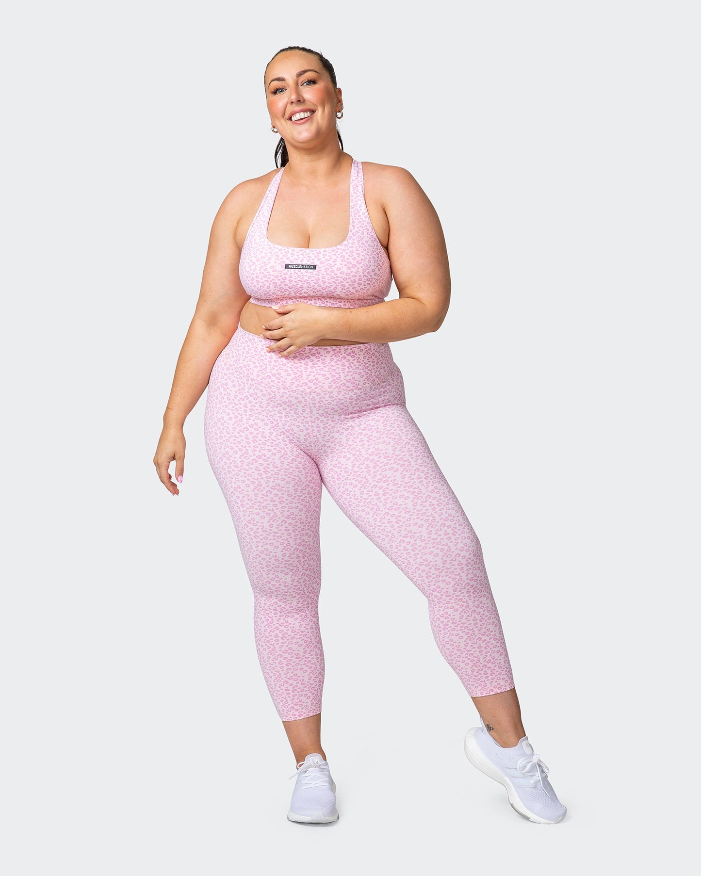Signature Scrunch 7/8 Leggings - Rose Quartz Mini Cheetah Print-Leggings-XXS-042207RQMCH-XXS-MNAPPRL14564-7-Muscle Nation