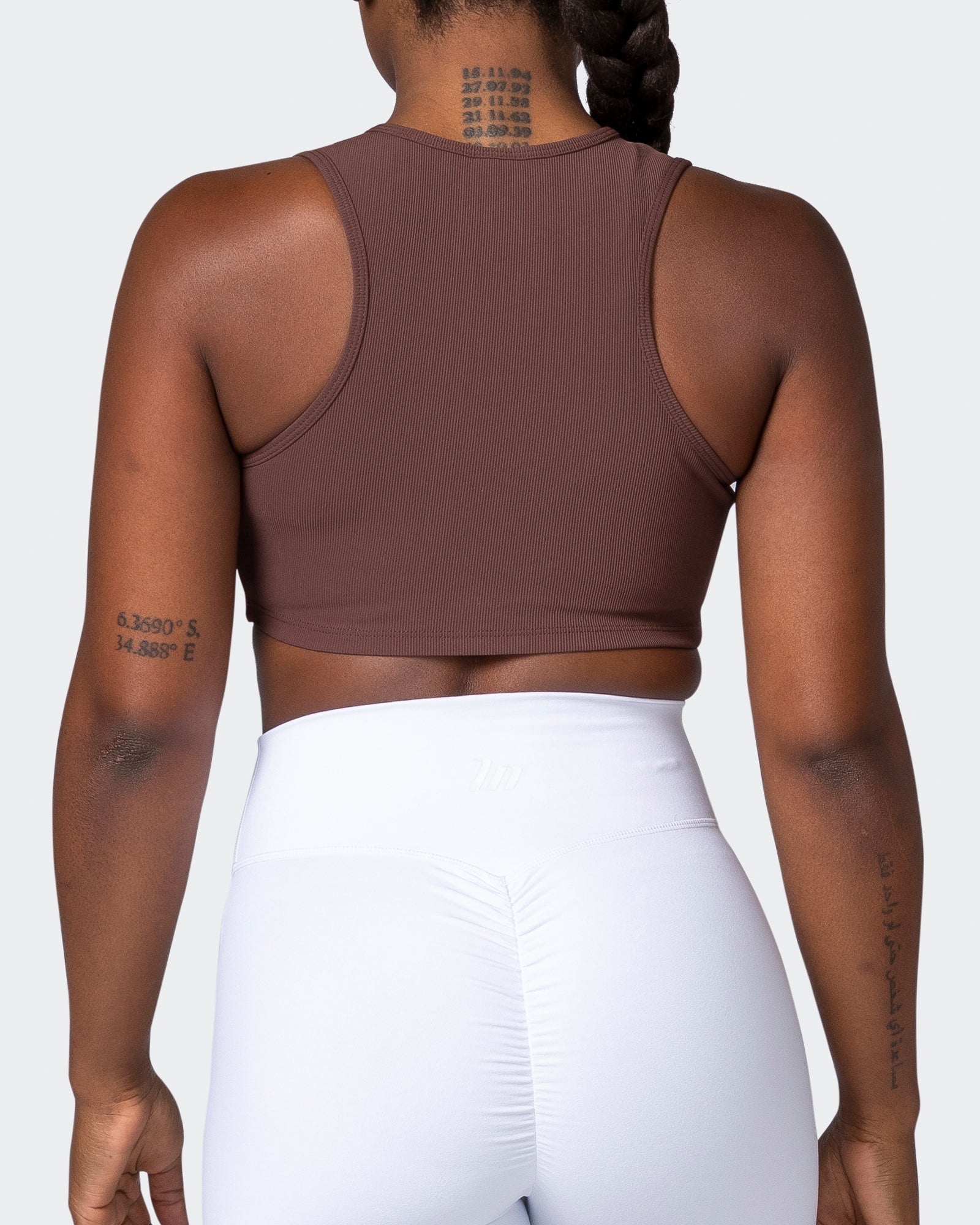 Off Duty Rib Cropped Tank - Coffee-Singlets & Tanks-XXS-112230COFFEE-XXS-MNAPPRL19333-6-Muscle Nation