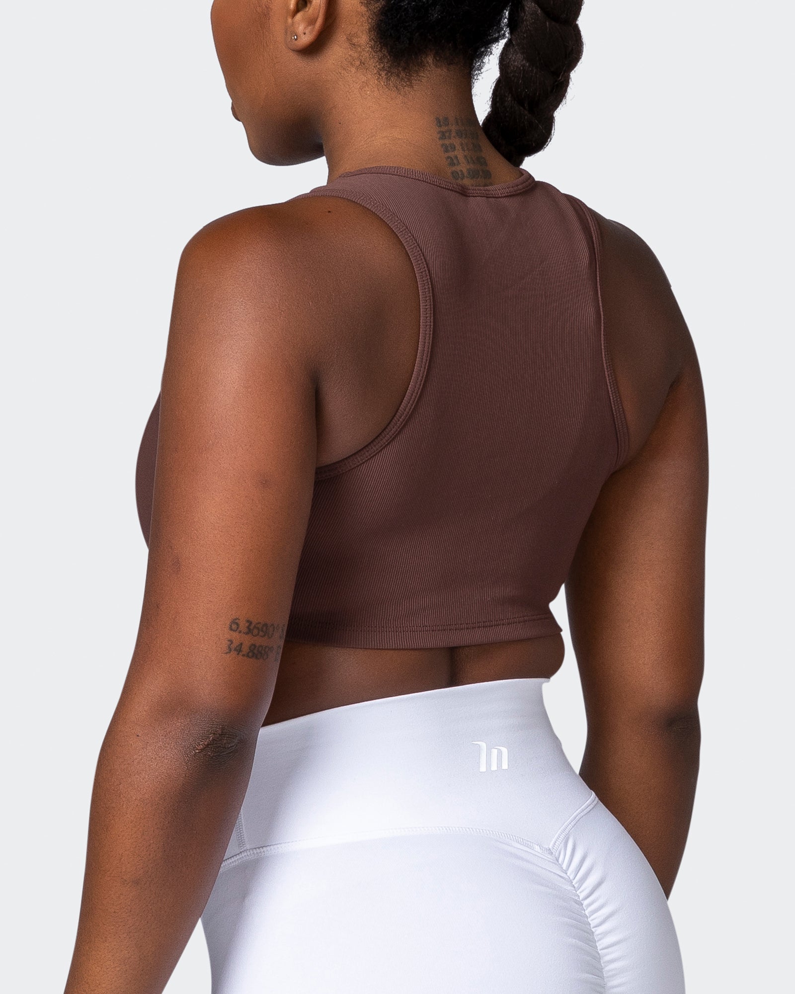 Off Duty Rib Cropped Tank - Coffee-Singlets & Tanks-XXS-112230COFFEE-XXS-MNAPPRL19333-5-Muscle Nation
