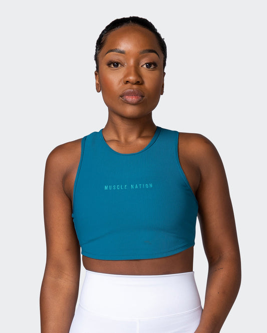 Off Duty Rib Cropped Tank - Marine-Singlets & Tanks-XXS-112230MARINE-XXS-MNAPPRL19342-1-Muscle Nation
