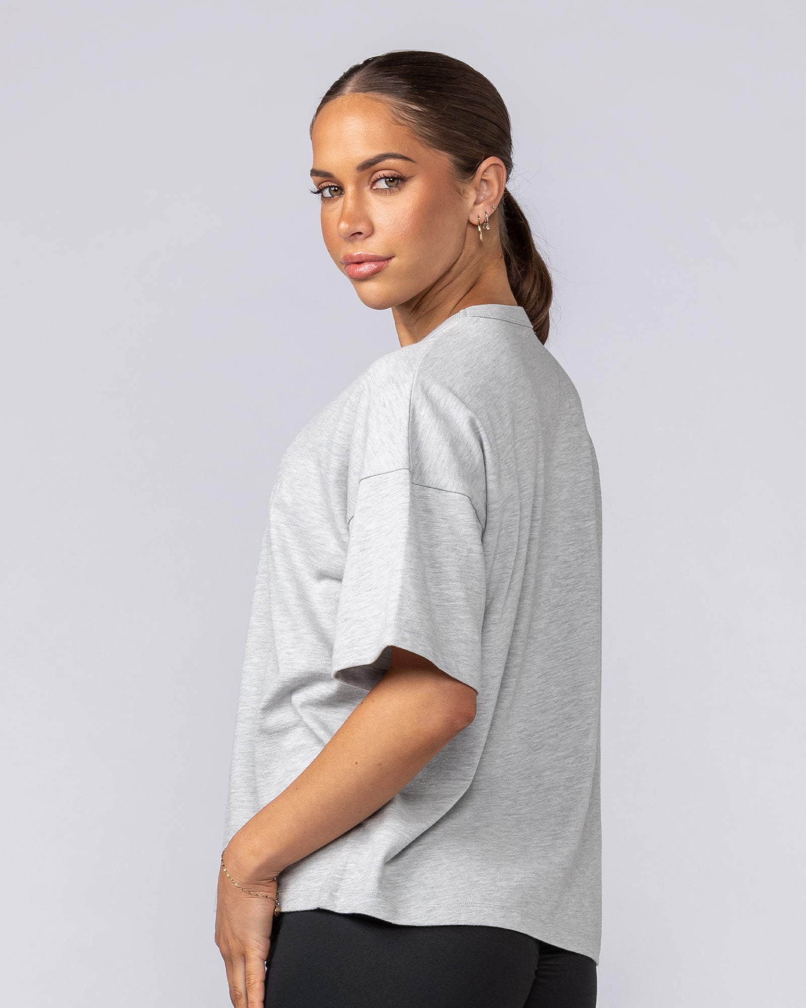 Boxy Fit Tee - Ice Grey Marl-T-Shirts-XXS-062512ICGRYMRL-XXS-MNAPPRL43109-3-Muscle Nation