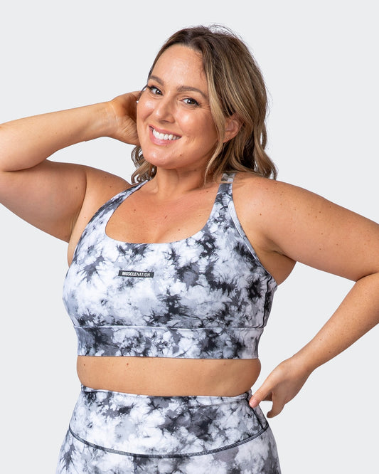 Brace Yourself Bra - Grey Black Tie Dye Print-Sports Bras-XS-112109GBTIE-XS-MNAPPRL11962-1-Muscle Nation