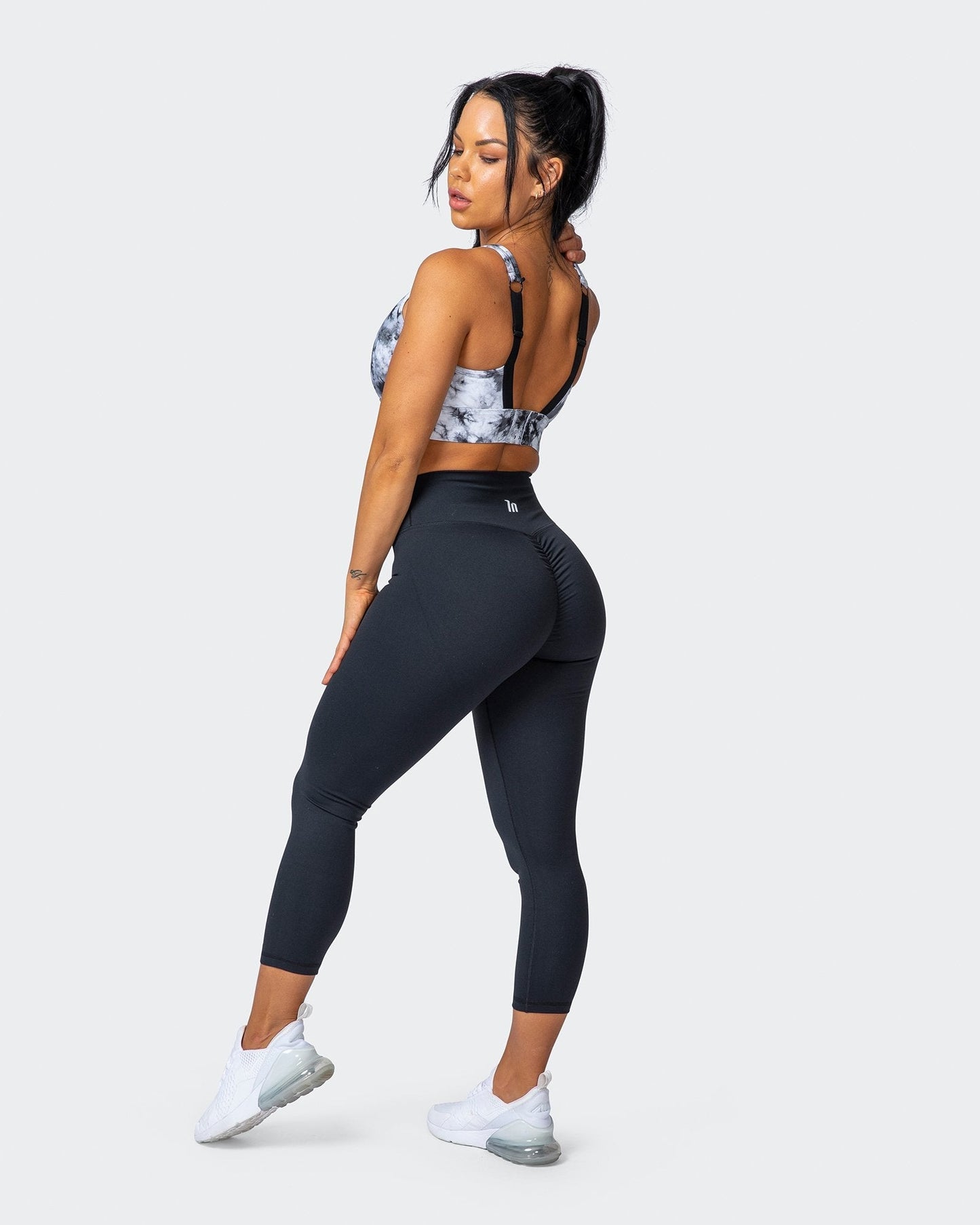 Brace Yourself Bra - Grey Black Tie Dye Print-Sports Bras-XS-112109GBTIE-XS-MNAPPRL11962-11-Muscle Nation
