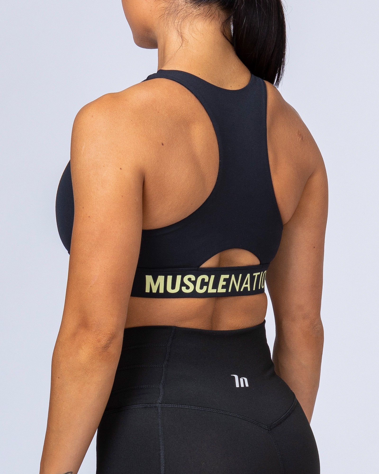 Comfort Bra - Black with Acid Lime-Sports Bras-XS-MNAPPRL6482-MNAPPRL6482-3-Muscle Nation
