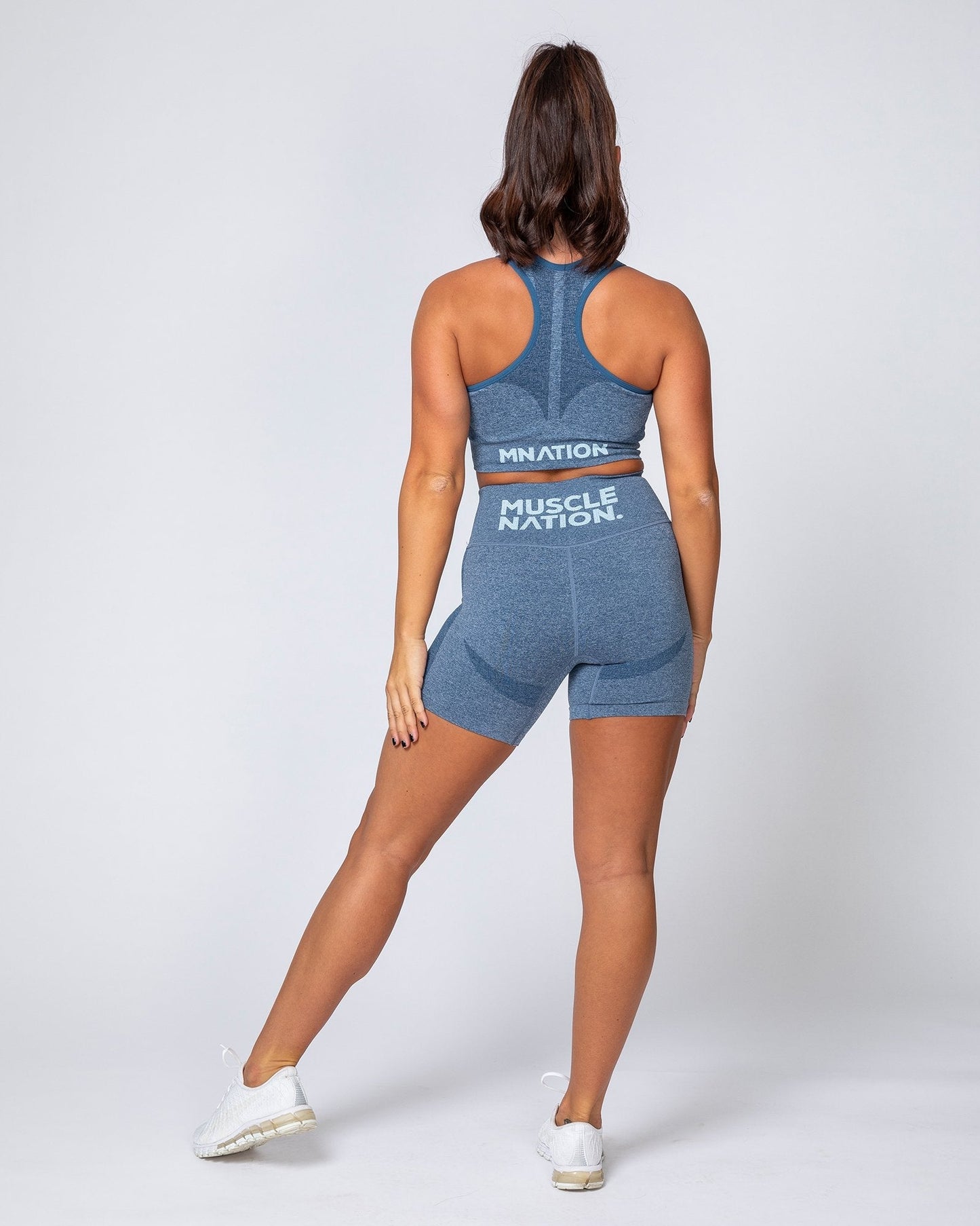Comfort Seamless Bra - Navy Marl-Sports Bras-XS-MNAPPRL9234-MNAPPRL9234-7-Muscle Nation