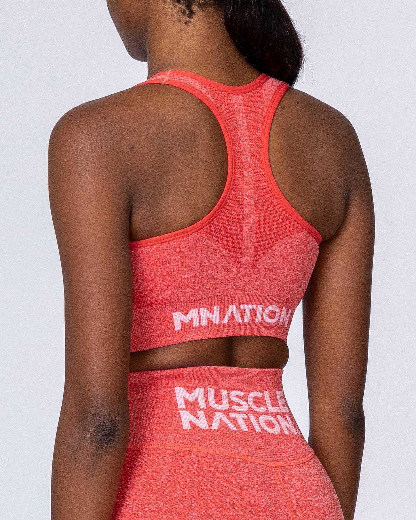Comfort Seamless Bra - Poppy Marl-Sports Bras-XS-MNAPPRL9246-MNAPPRL9246-4-Muscle Nation