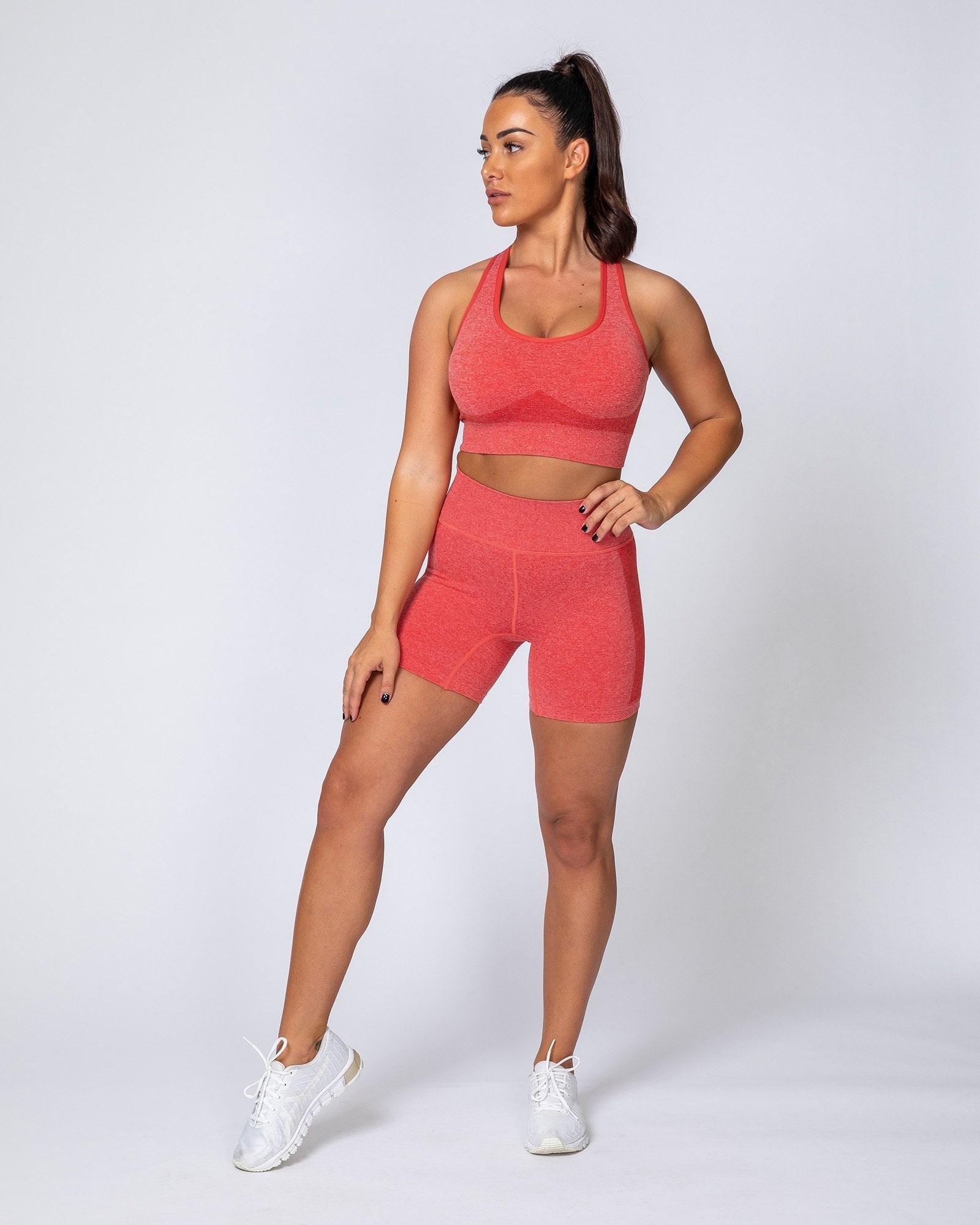 Comfort Seamless Bra - Poppy Marl-Sports Bras-XS-MNAPPRL9246-MNAPPRL9246-5-Muscle Nation