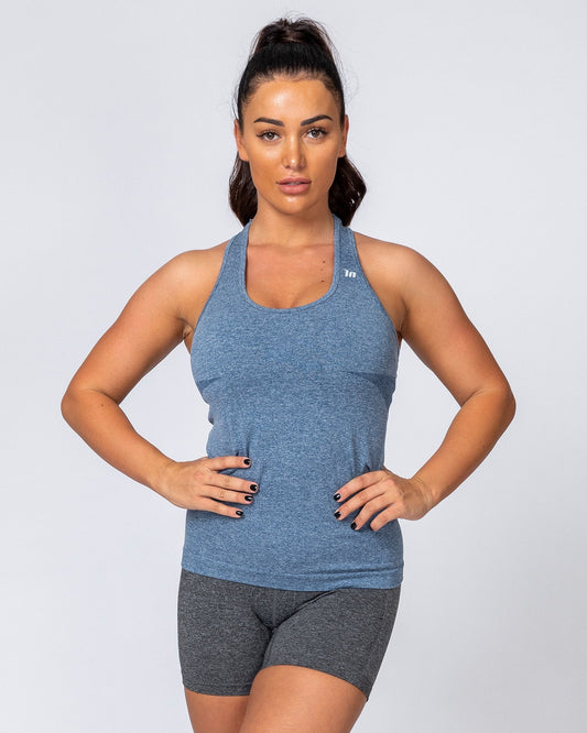 Comfort Seamless Tank - Navy Marl-Tops-XS-MNAPPRL9258-MNAPPRL9258-1-Muscle Nation