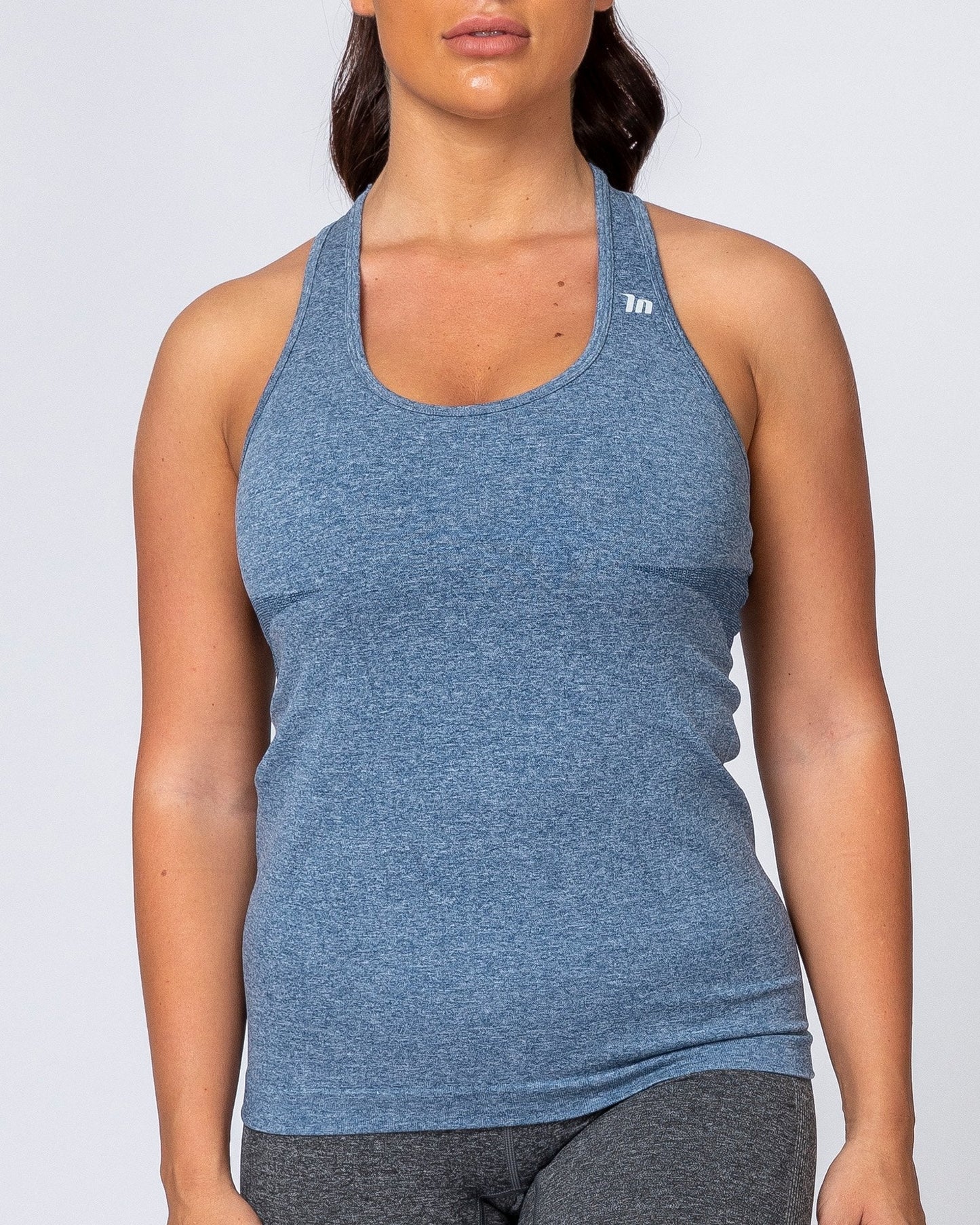 Comfort Seamless Tank - Navy Marl-Tops-XS-MNAPPRL9258-MNAPPRL9258-3-Muscle Nation