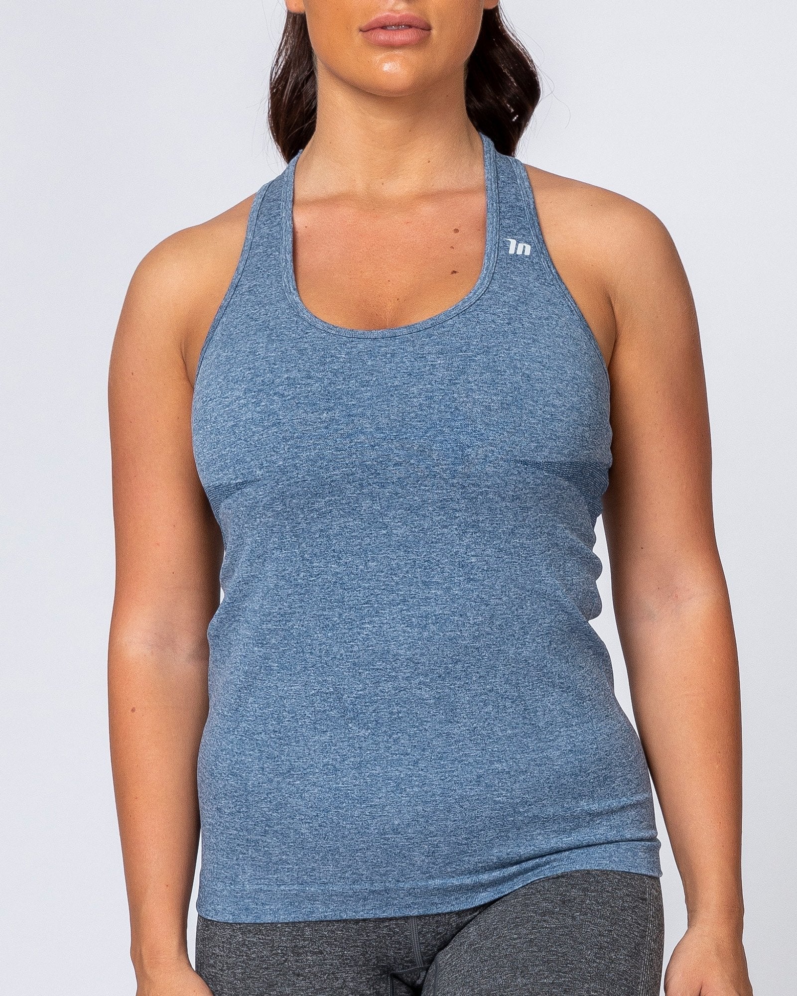 Comfort Seamless Tank - Navy Marl-Tops-XS-MNAPPRL9258-MNAPPRL9258-3-Muscle Nation