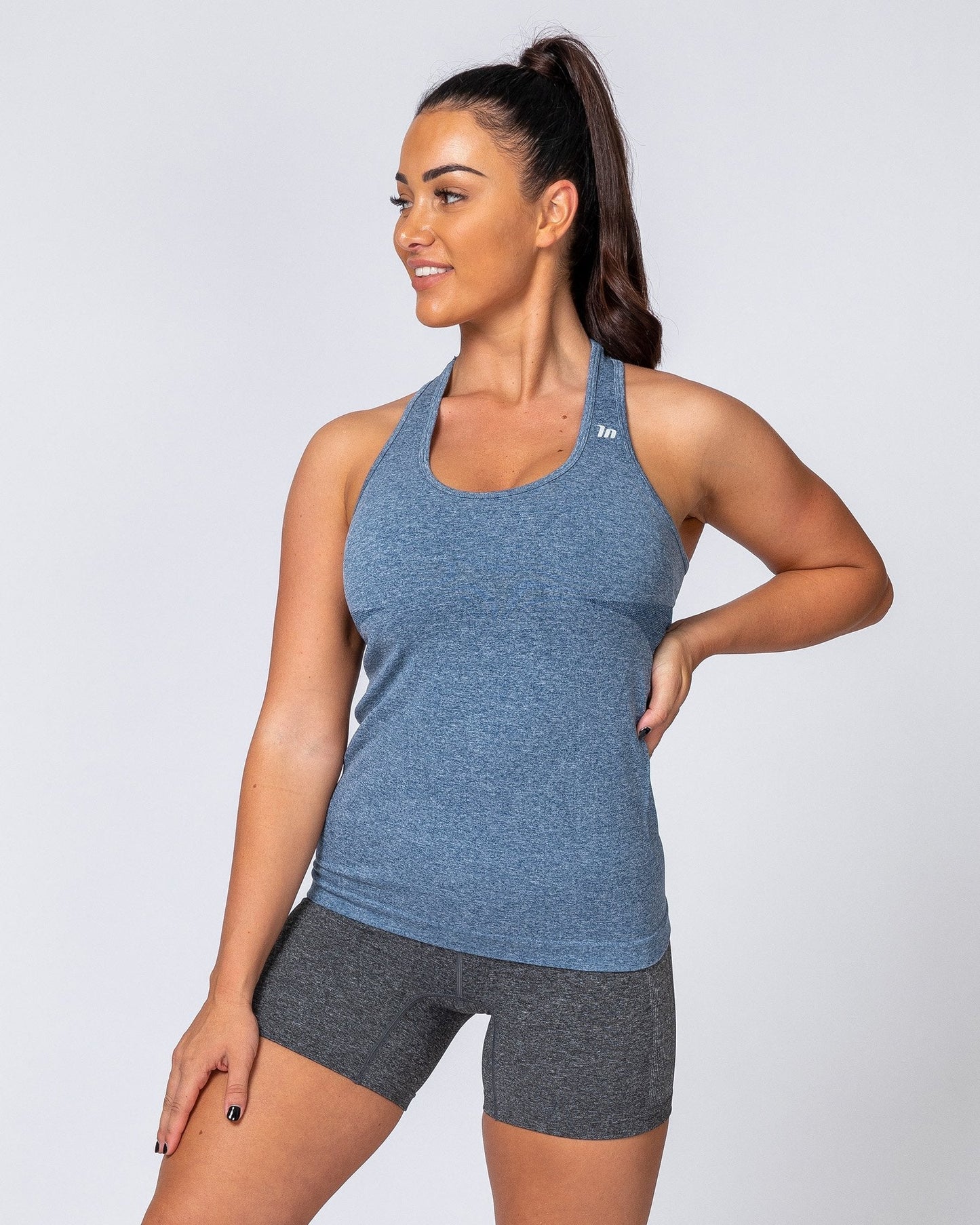 Comfort Seamless Tank - Navy Marl-Tops-XS-MNAPPRL9258-MNAPPRL9258-5-Muscle Nation
