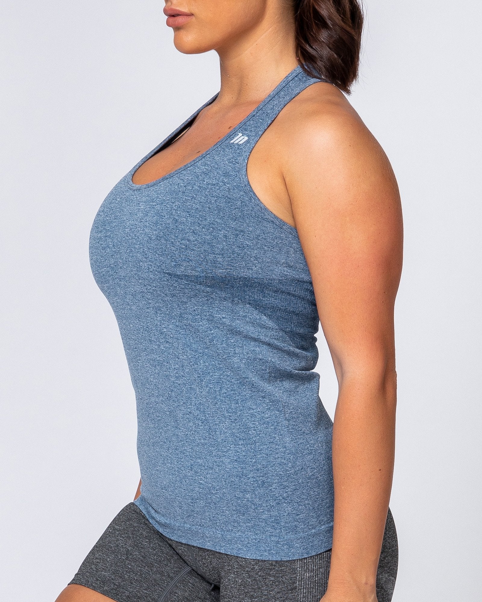 Comfort Seamless Tank - Navy Marl-Tops-XS-MNAPPRL9258-MNAPPRL9258-6-Muscle Nation