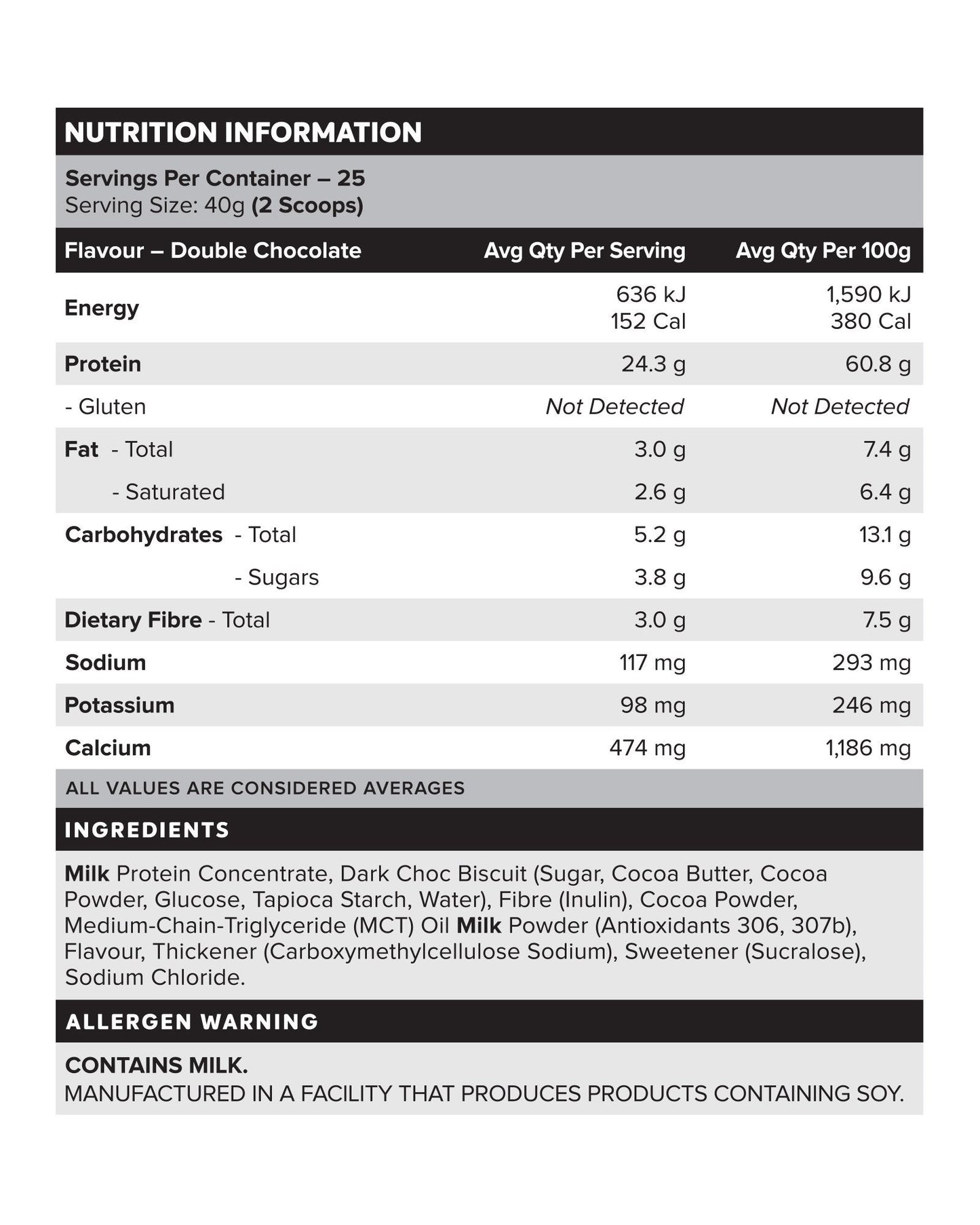 CUSTARD Casein Protein - Double Chocolate - 25 serves-CUSTARD Casein Powder-MNSUPPS0119-9359054001404-2-Muscle Nation